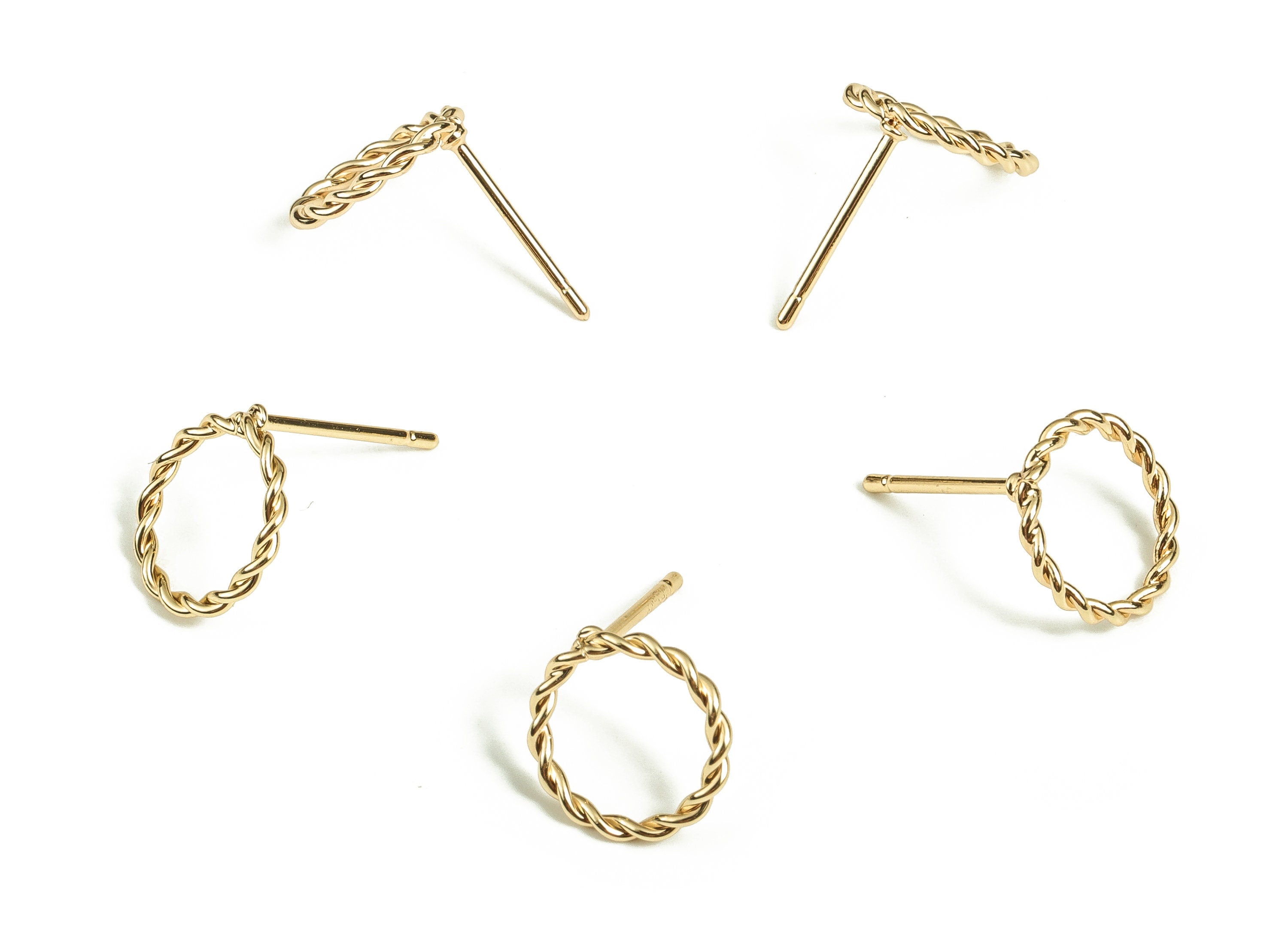 Brass Round Earring Post - Gold Circle Earring Stud - 18K Real Gold Plated Brass - Stainless Steel Stud - 10.06x10.06x1.15mm - RGP3900 - DOMEDBAZAAR