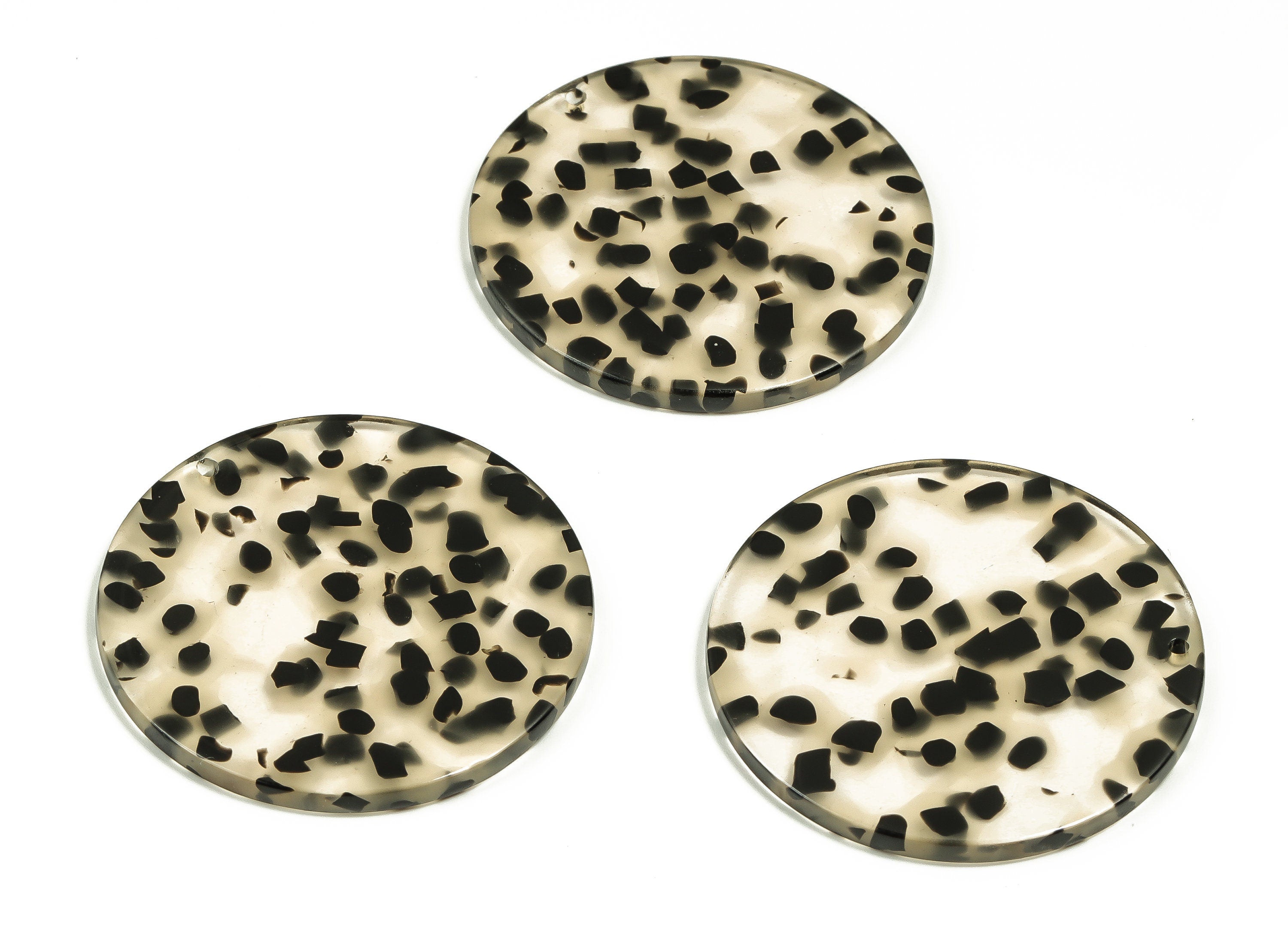 Acrylic Round Earring Charms - Circle Pendant - Earring Findings - Jewelry Making Supplies - Color Code: A701 - 37x37x2.58mm - AC1571-A701 - DOMEDBAZAAR