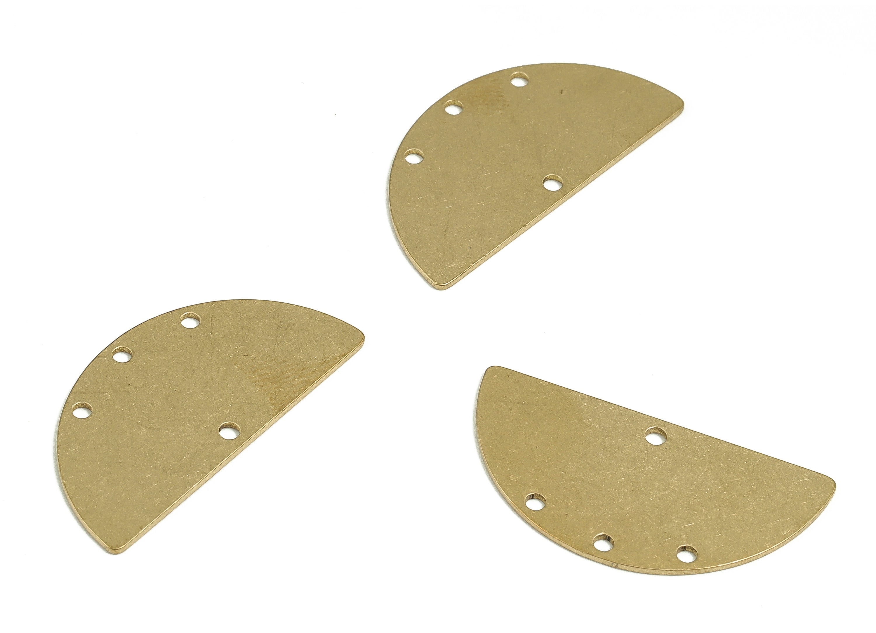 Personalized stamping blank - Brass Semi circle Earring Connector - Raw Brass Half Moon Earring Charms - 29.81x14.91x1.7mm - PP4707 - DOMEDBAZAAR