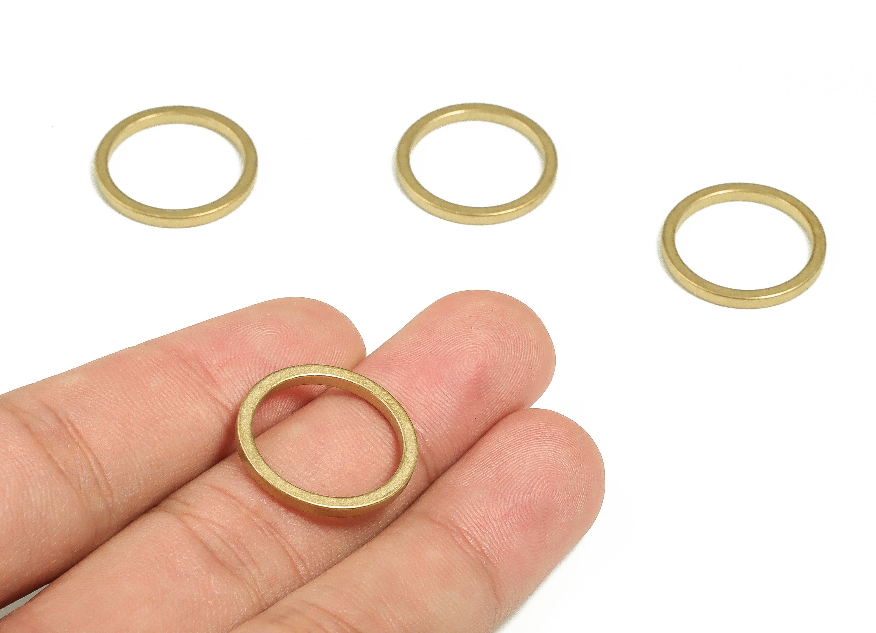 Brass Round Ring Pendants- Brass Round Links - Raw Brass Circle Connector - Jewelry Making Supplies -Earring Findings - 20x2x2mm - PP4709 - DOMEDBAZAAR