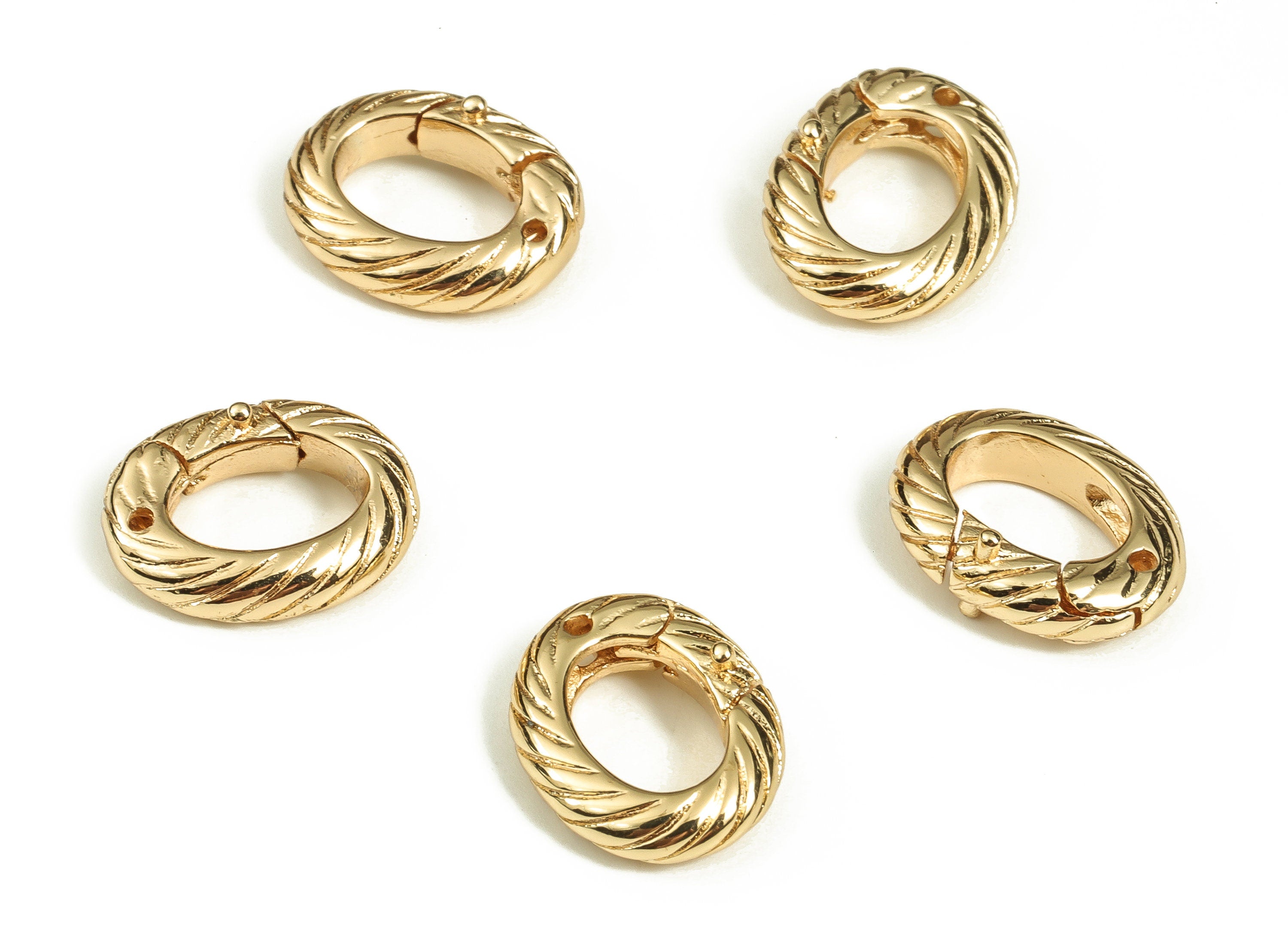 Brass Oval Earring Connector - Gold Oval Lobster Clasps - Gold Parrot Clasps - 18K Real Gold Plated Brass Clasp -13.33x10.19x3.18mm- RGP3573 - DOMEDBAZAAR