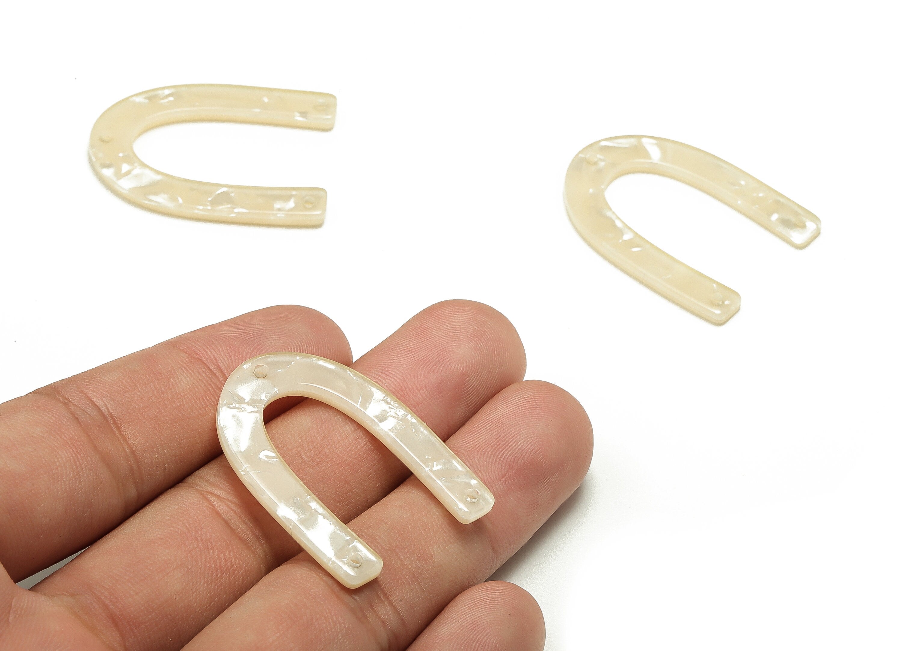 Acrylic U Earring Connector - U Acrylic Charms – U Pendatn -Jewelry Supplies- 3 Holes - Color Code: A31 - 35.37x21.60x2.57mm - AC1818-A31 - DOMEDBAZAAR