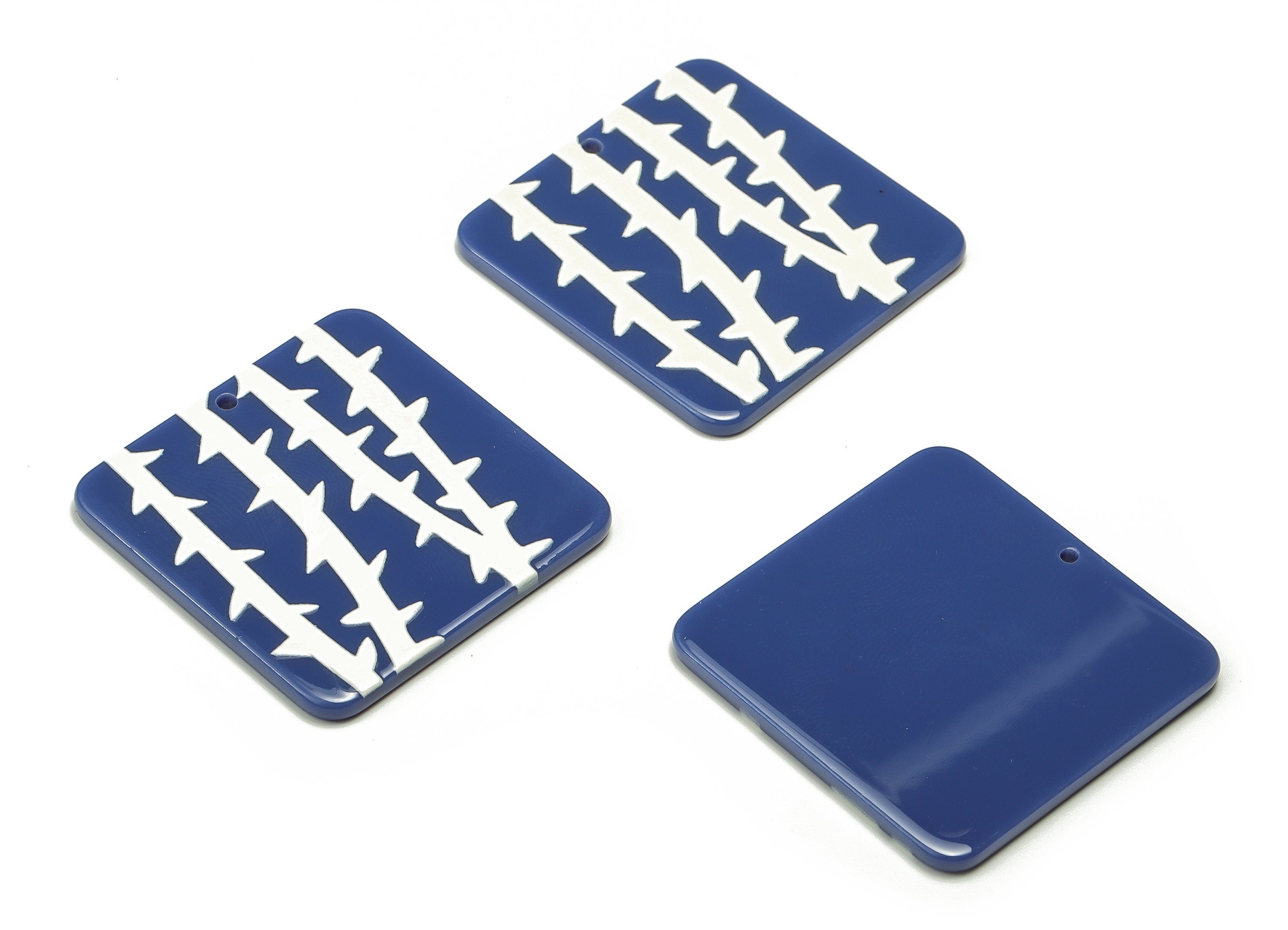 Acrylic Square Earring Charms - Acrylic Square Pendant - Earring Findings - Jewelry Making Supplies - 34.75x34.72x2.20mm - AC2322 - DOMEDBAZAAR