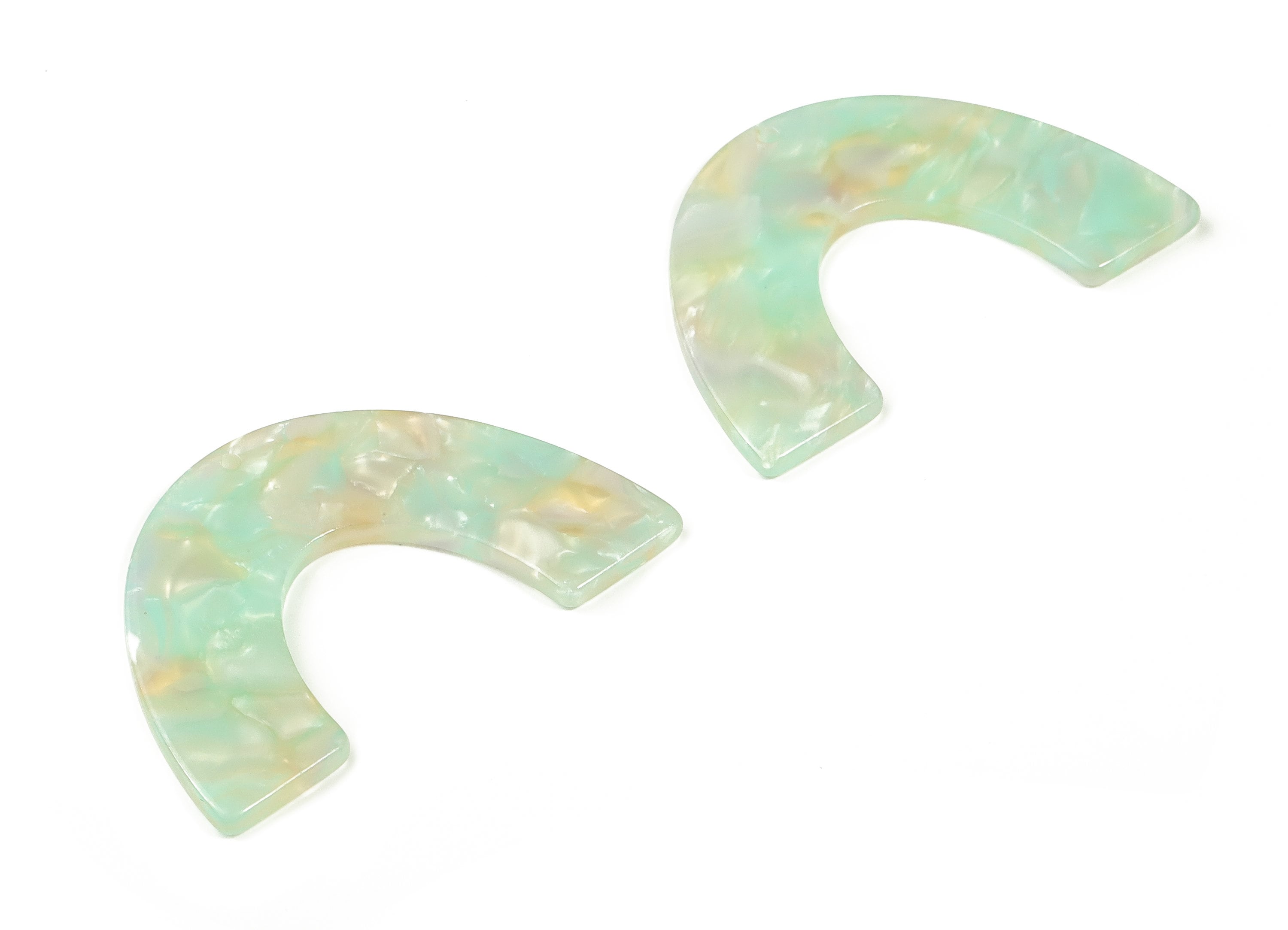 Acrylic Semicircle Earring Charm- Acrylic U Pendant - Earring Finding - Jewelry Supplies -Color Code: A666 -40.25x25.69x2.51mm - AC1095-A666 - DOMEDBAZAAR