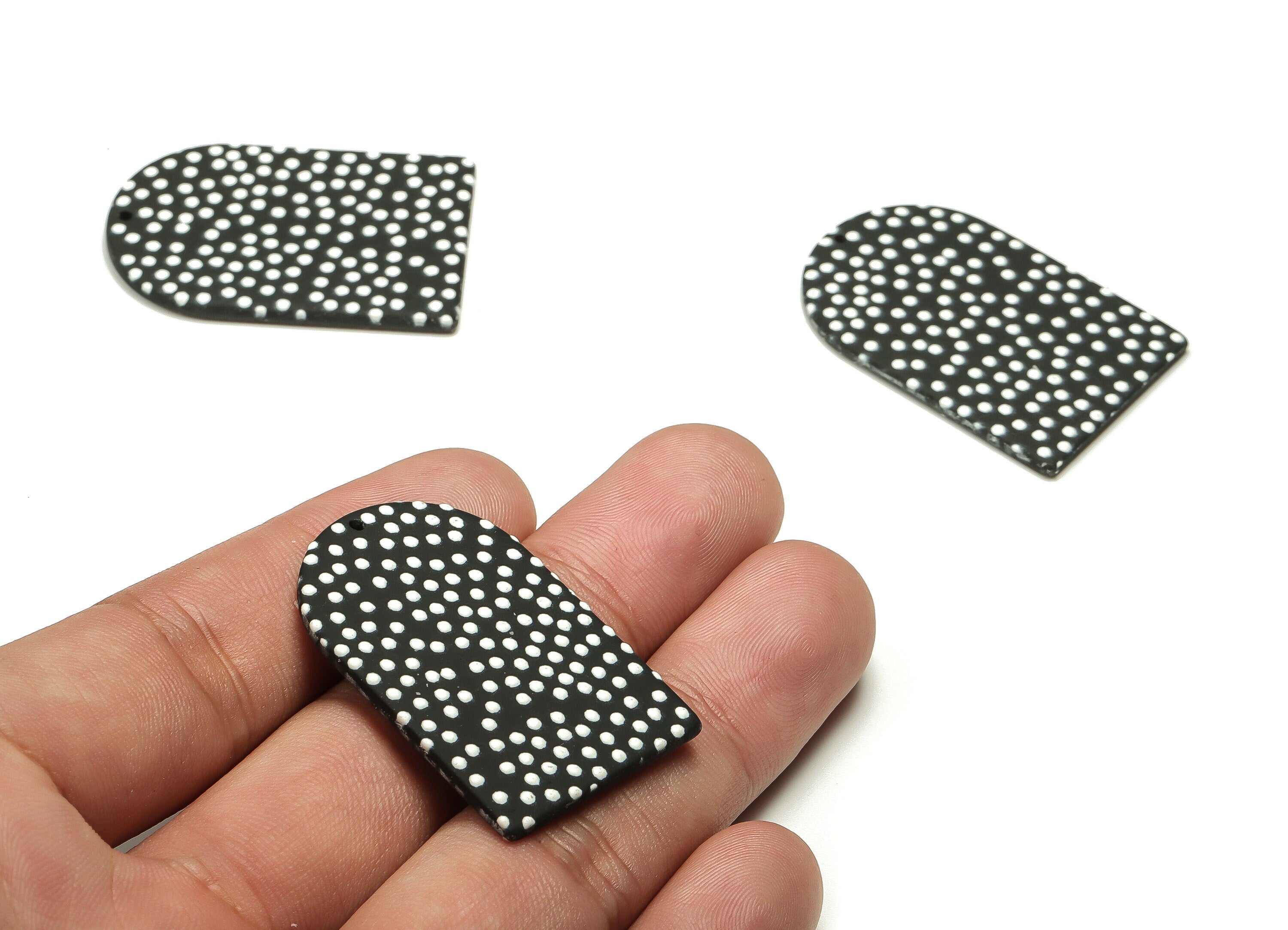 Acrylic D Earring Charms - Semi Circle Pendant - Earring Findings - Jewelry Supplies - Color Code: A662 - 38.58x25.16x2.64mm - AC2229-A662 - DOMEDBAZAAR