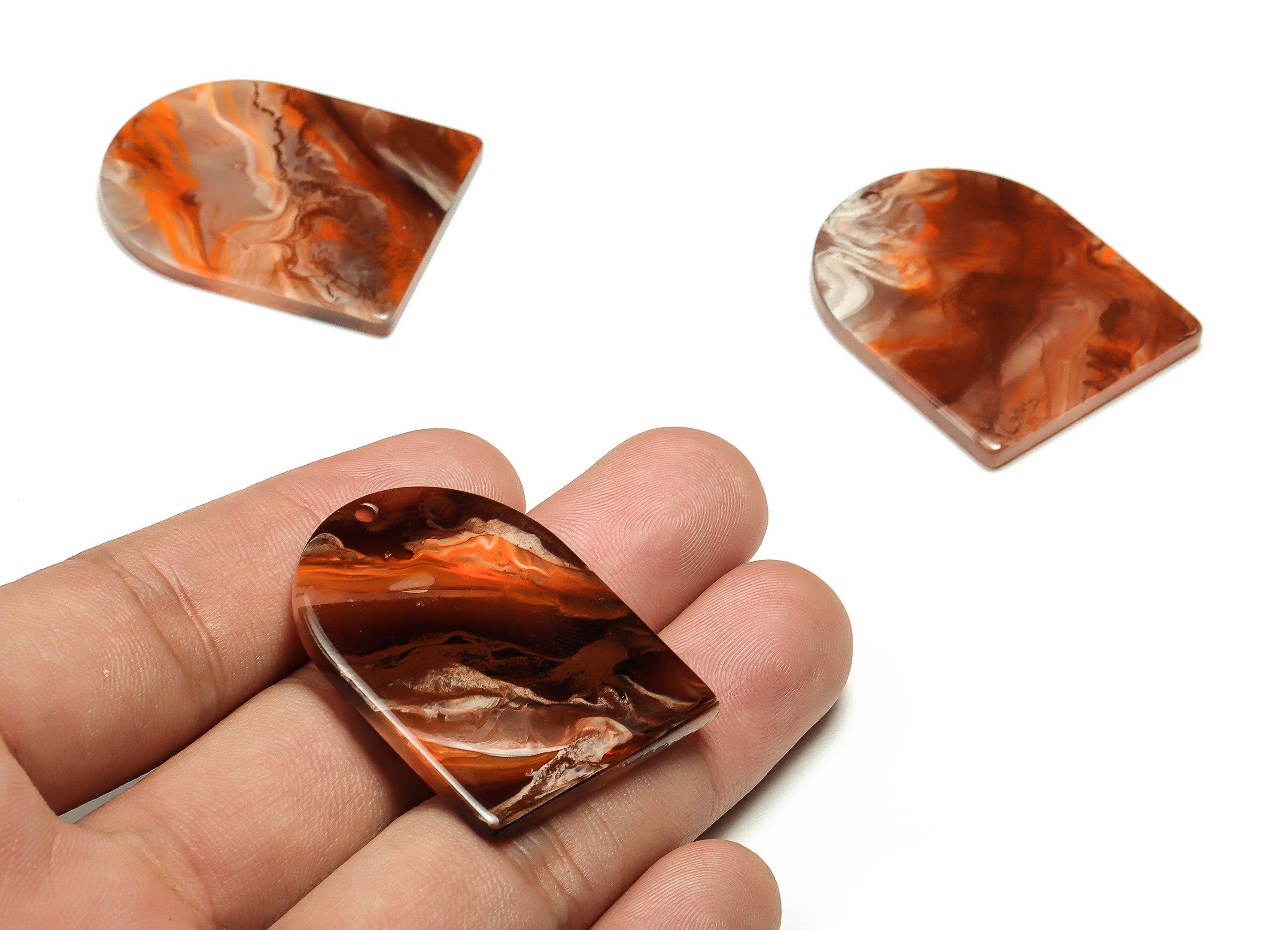 Acrylic D Earring Charms - Acrylic D Shape Pendant - Jewelry Supplies - Earring Finding - Color Code: A668 -36.77x29.7x3.01mm - AC1514-A668 - DOMEDBAZAAR