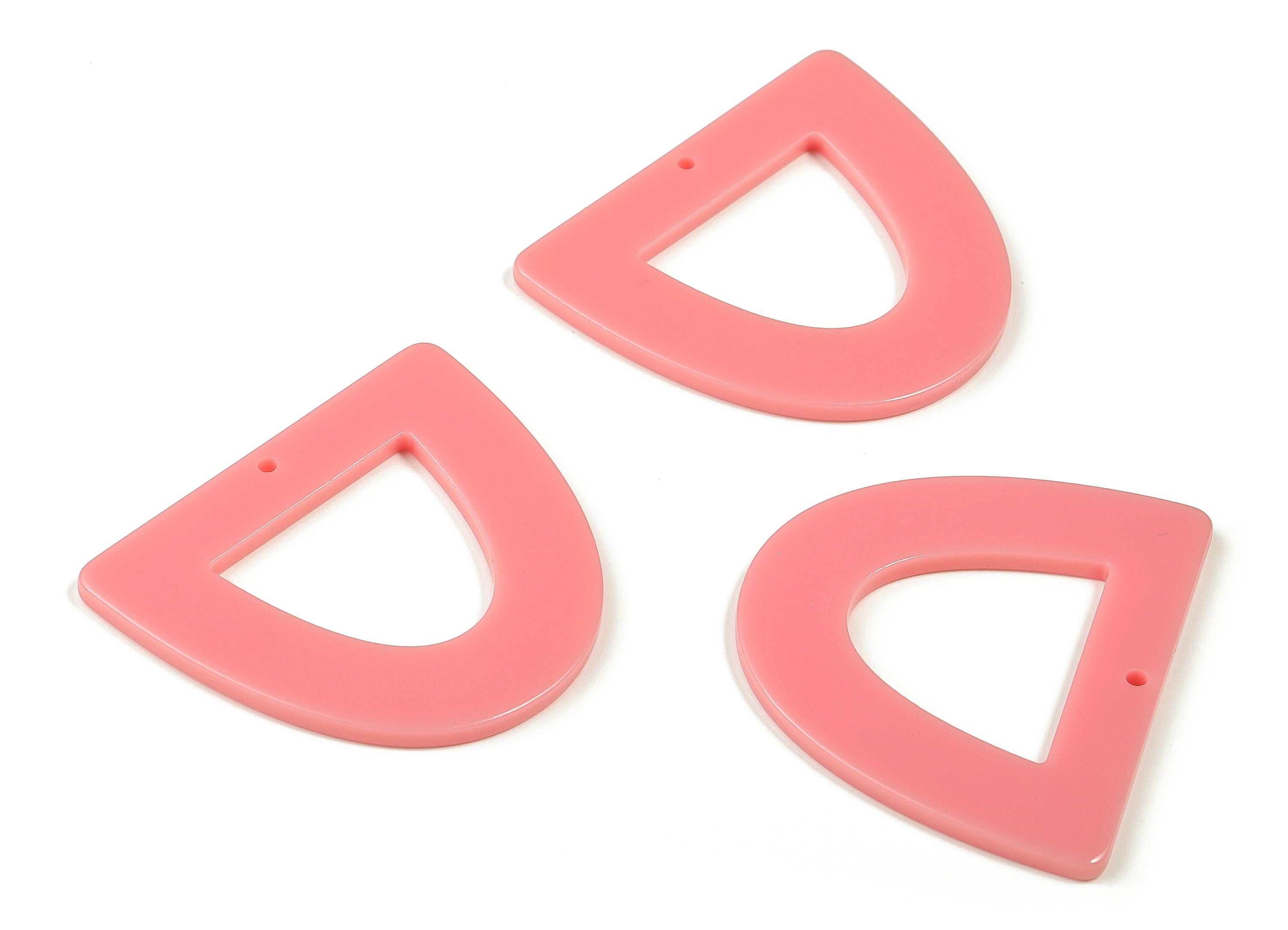 Acrylic D Earring Charms - Half Ellipse Pendant - Earring Findings - Jewelry Supplies - Color Code: A695- 39.19x34.32x2.33mm - AC2327-A695 - DOMEDBAZAAR