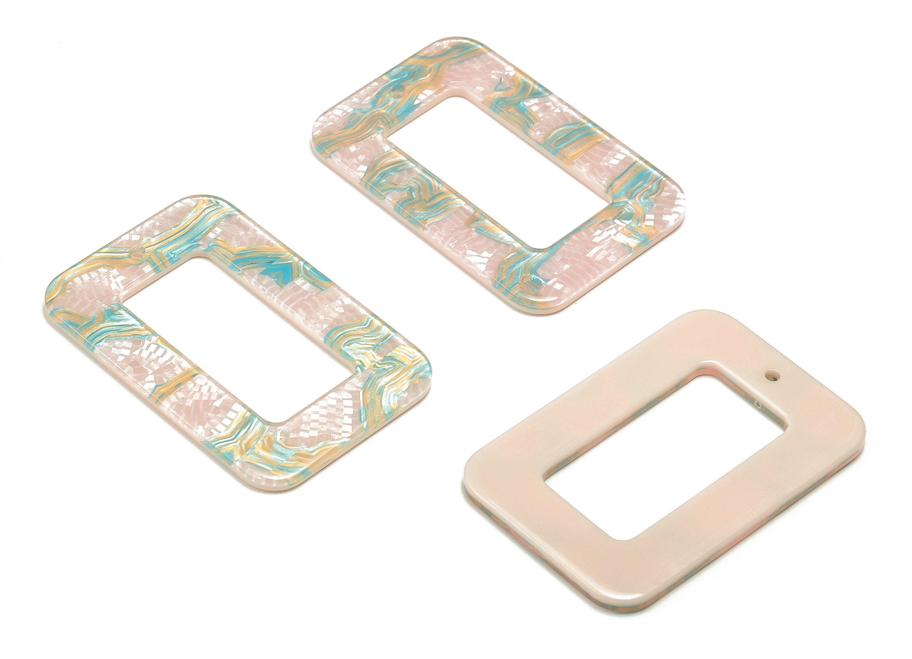Acrylic Rectangle Earring Charms - Rectangle Pendant – Jewelry Earring Findings - Color Code: A579 - 45.04x30.05x2.53mm - AC2324-A579 - DOMEDBAZAAR