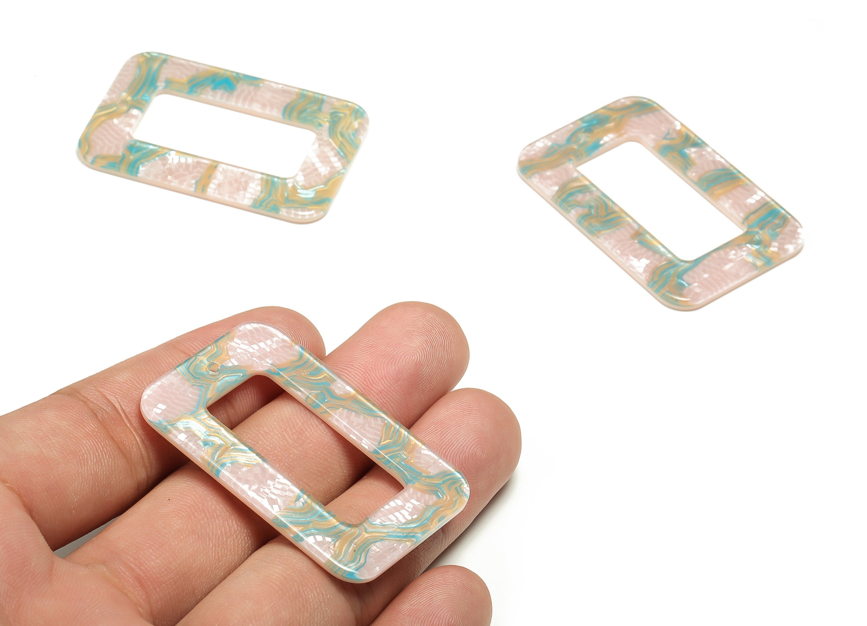 Acrylic Rectangle Earring Charms - Rectangle Pendant – Jewelry Earring Findings - Color Code: A579 - 45.04x30.05x2.53mm - AC2324-A579 - DOMEDBAZAAR