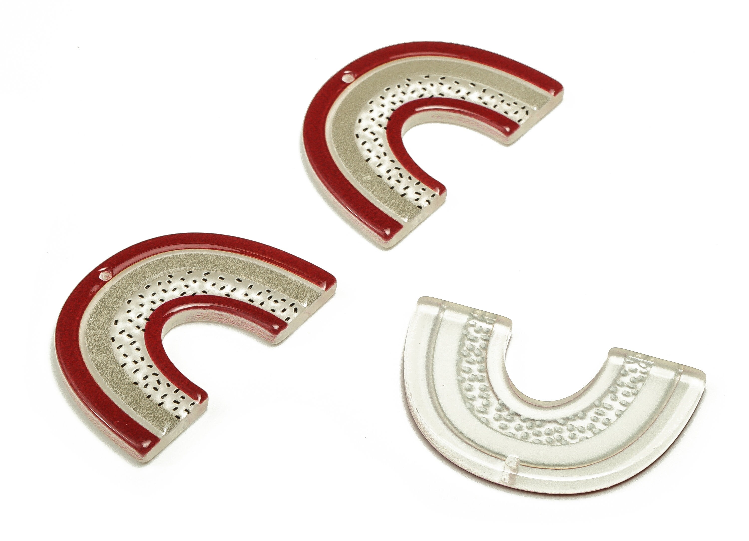 Acrylic Rainbow Pendant - Acrylic Rainbow Earring Charms - Earring Findings - Jewelry Making Supplies - 39.78x26x2.99mm - AC2018X - DOMEDBAZAAR