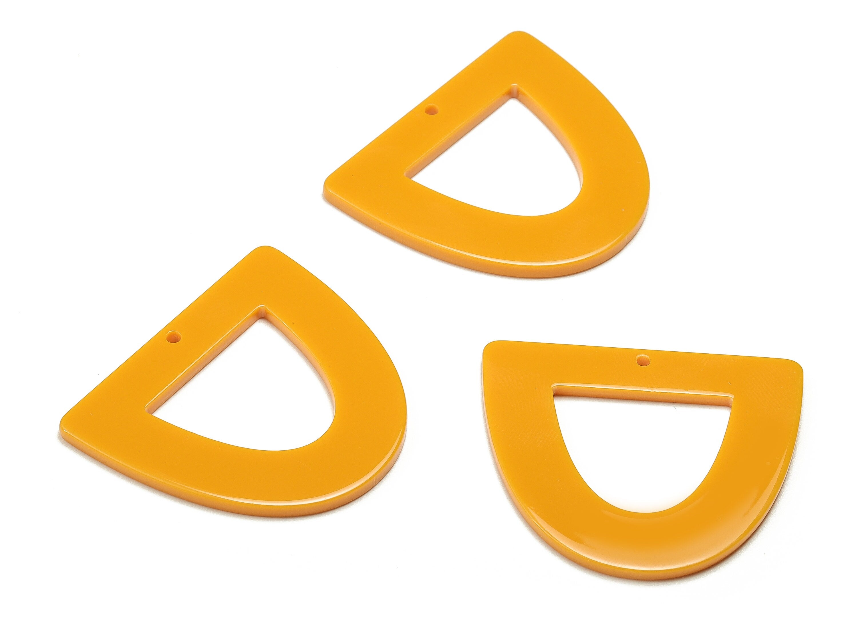 Acrylic D Earring Charms - Half Ellipse Pendant - Earring Findings - Jewelry Supplies - Color Code: A677 - 39.18x34.32x2.19mm - AC2327-A677 - DOMEDBAZAAR