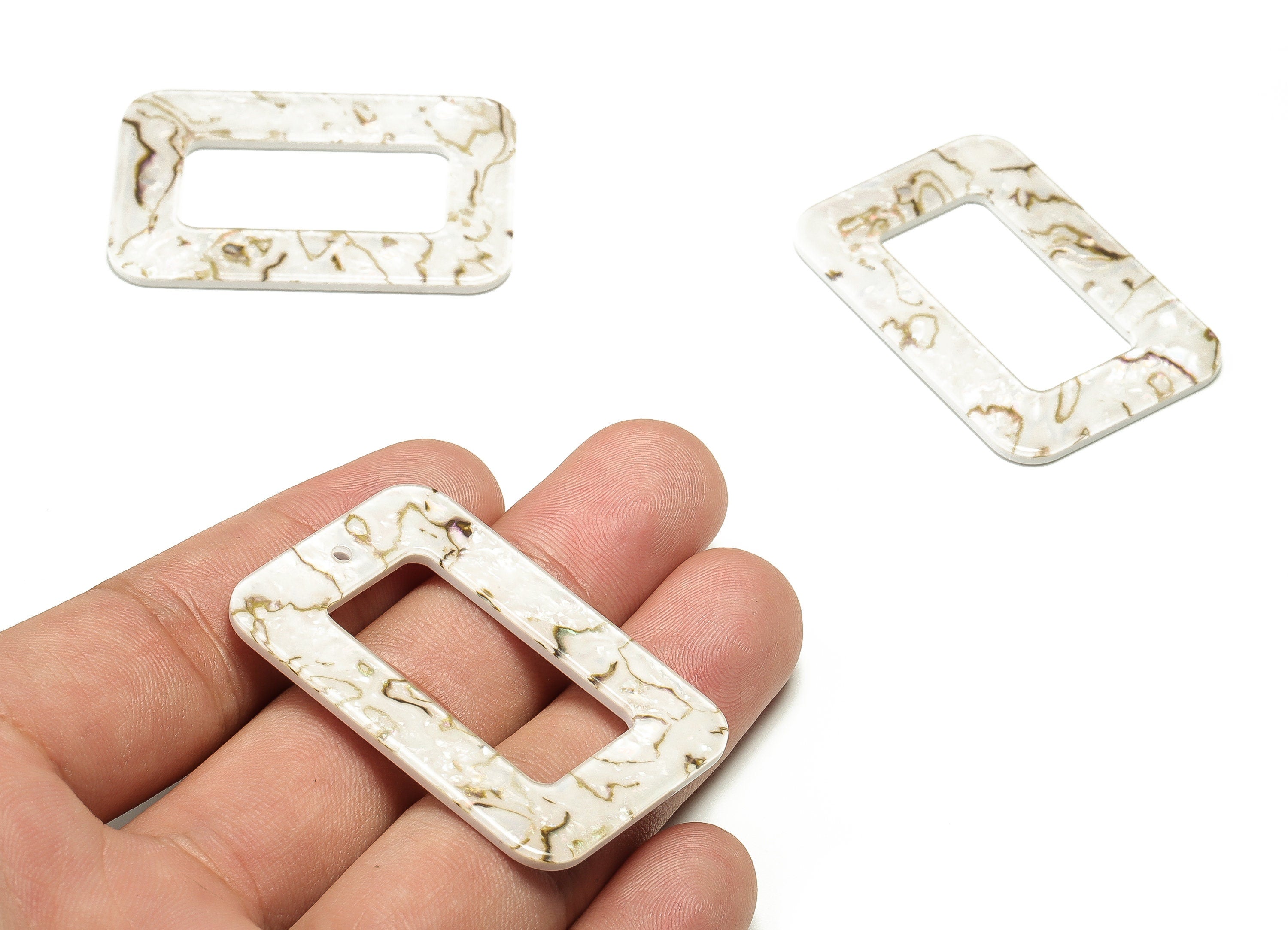 Acrylic Rectangle Earring Charms - Rectangle Pendant - Earring Findings-Jewelry Supplies- Color Code: A589- 45.04x30.05x2.33mm - AC2324-A689 - DOMEDBAZAAR