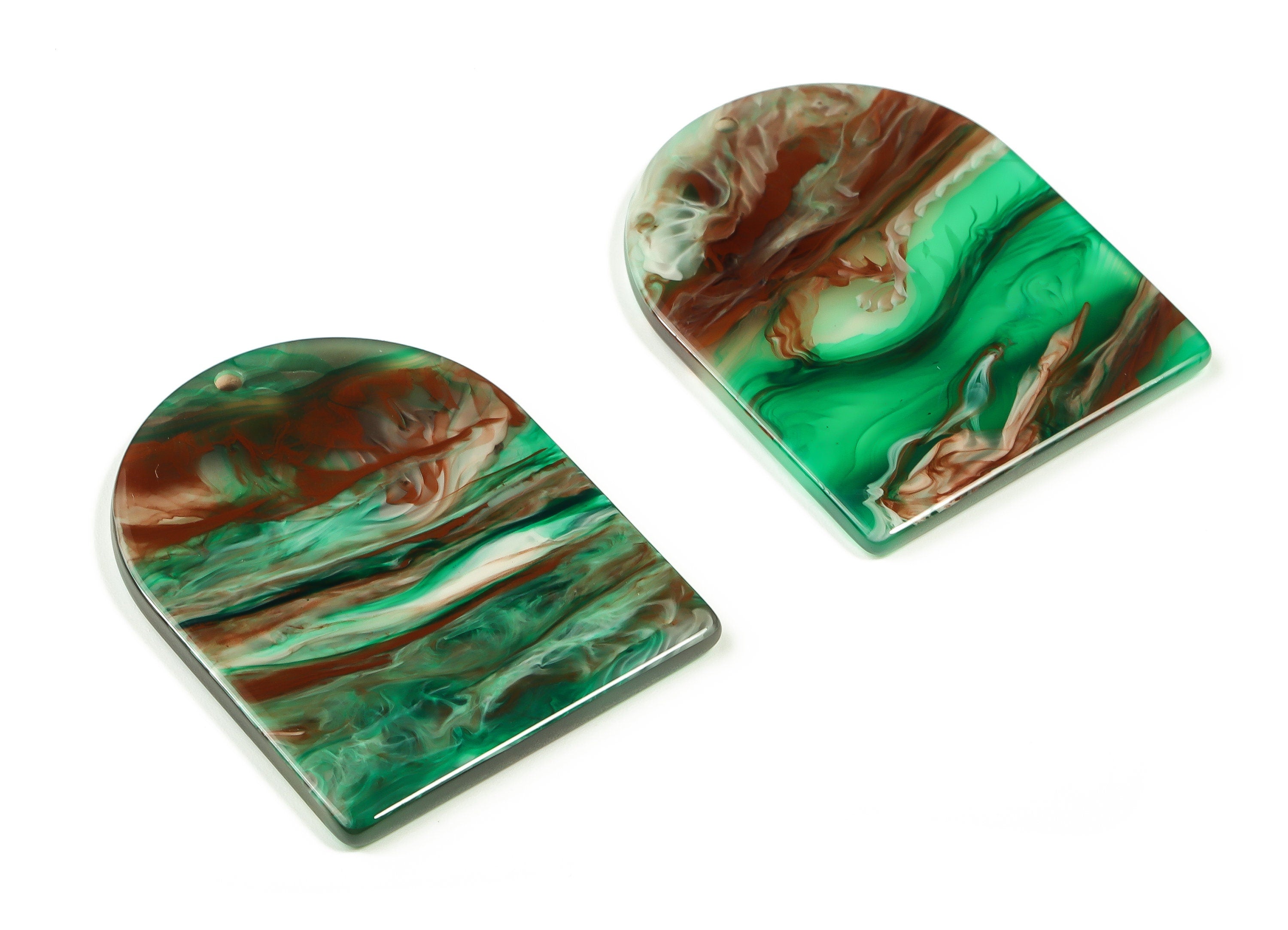 Acrylic D Earring Charms - Acrylic D Shape Pendant - Jewelry Supplies - Earring Finding - Color Code: A681 -36.5x29.54x2.13mm - AC1514-A681 - DOMEDBAZAAR