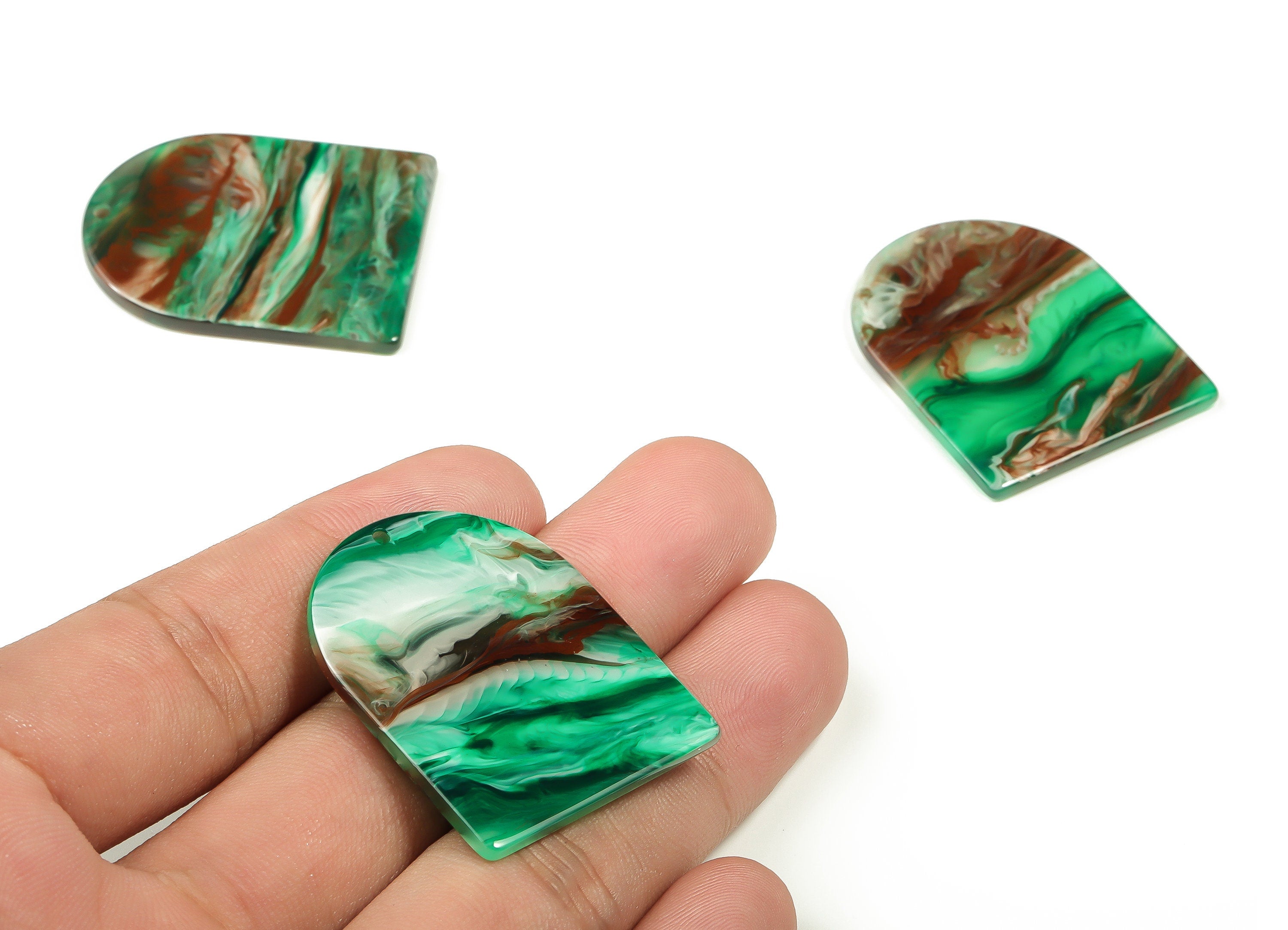 Acrylic D Earring Charms - Acrylic D Shape Pendant - Jewelry Supplies - Earring Finding - Color Code: A681 -36.5x29.54x2.13mm - AC1514-A681 - DOMEDBAZAAR