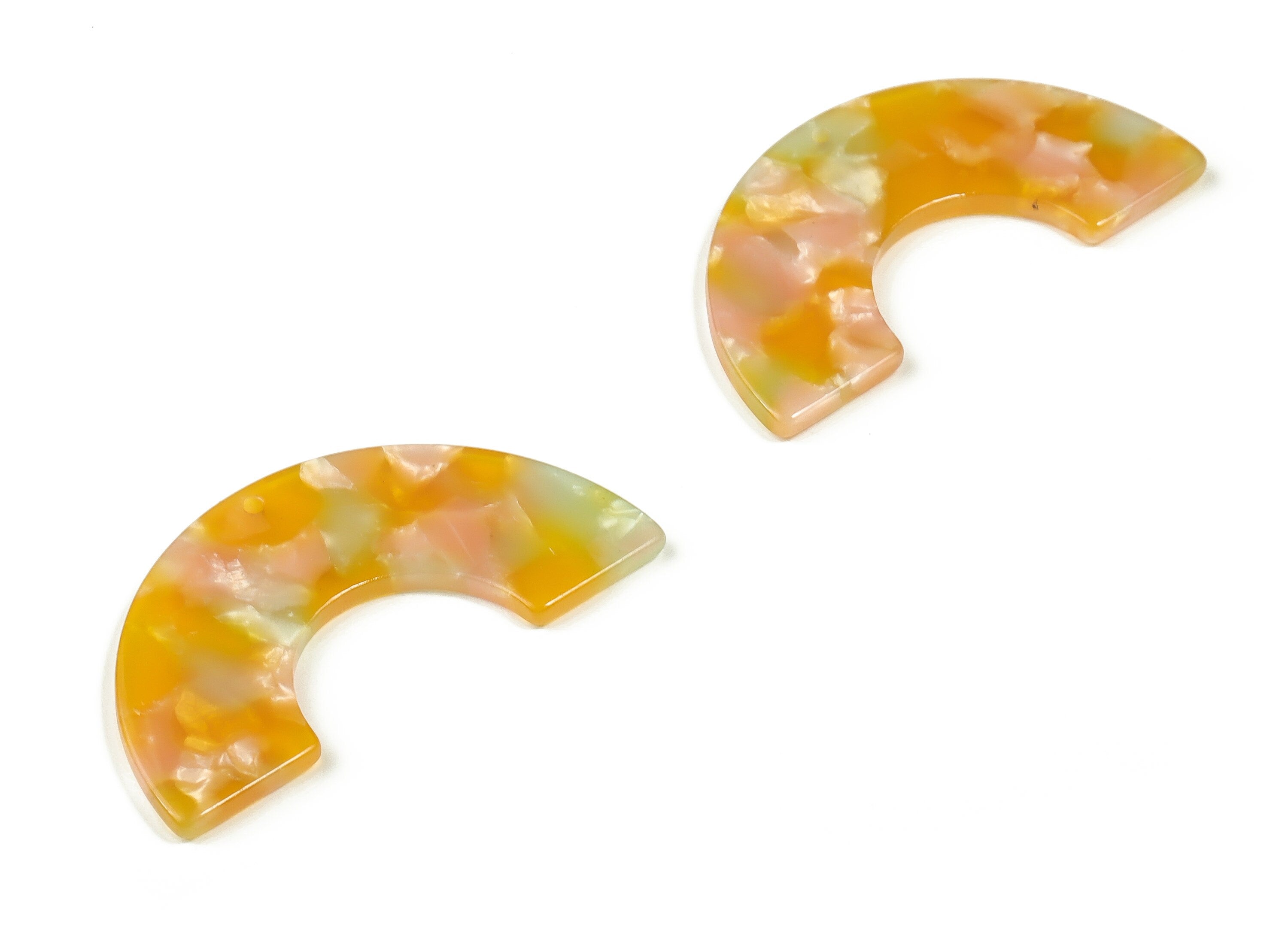 Acrylic Semicircle Earring Charm- Acrylic U Pendant - Earring Finding - Jewelry Supply - Color Code: A667 - 46.17x23.65x2.73mm - AC2329-A667 - DOMEDBAZAAR