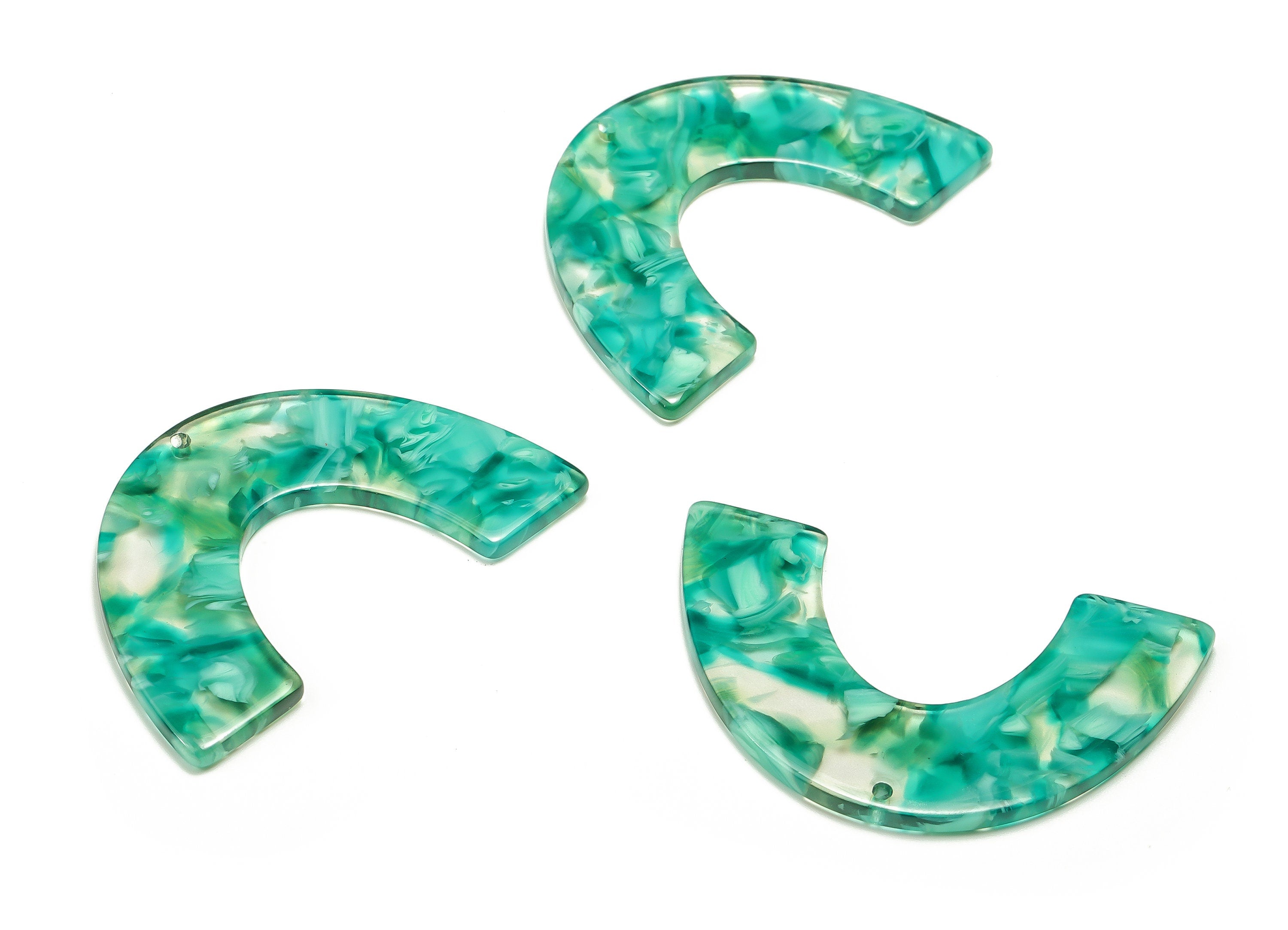 Acrylic Semicircle Earring Charm- Acrylic U Pendant - Earring Finding - Jewelry Supply - Color Code: A664 - 47.42x30.55x2.57mm - AC1095-A664 - DOMEDBAZAAR