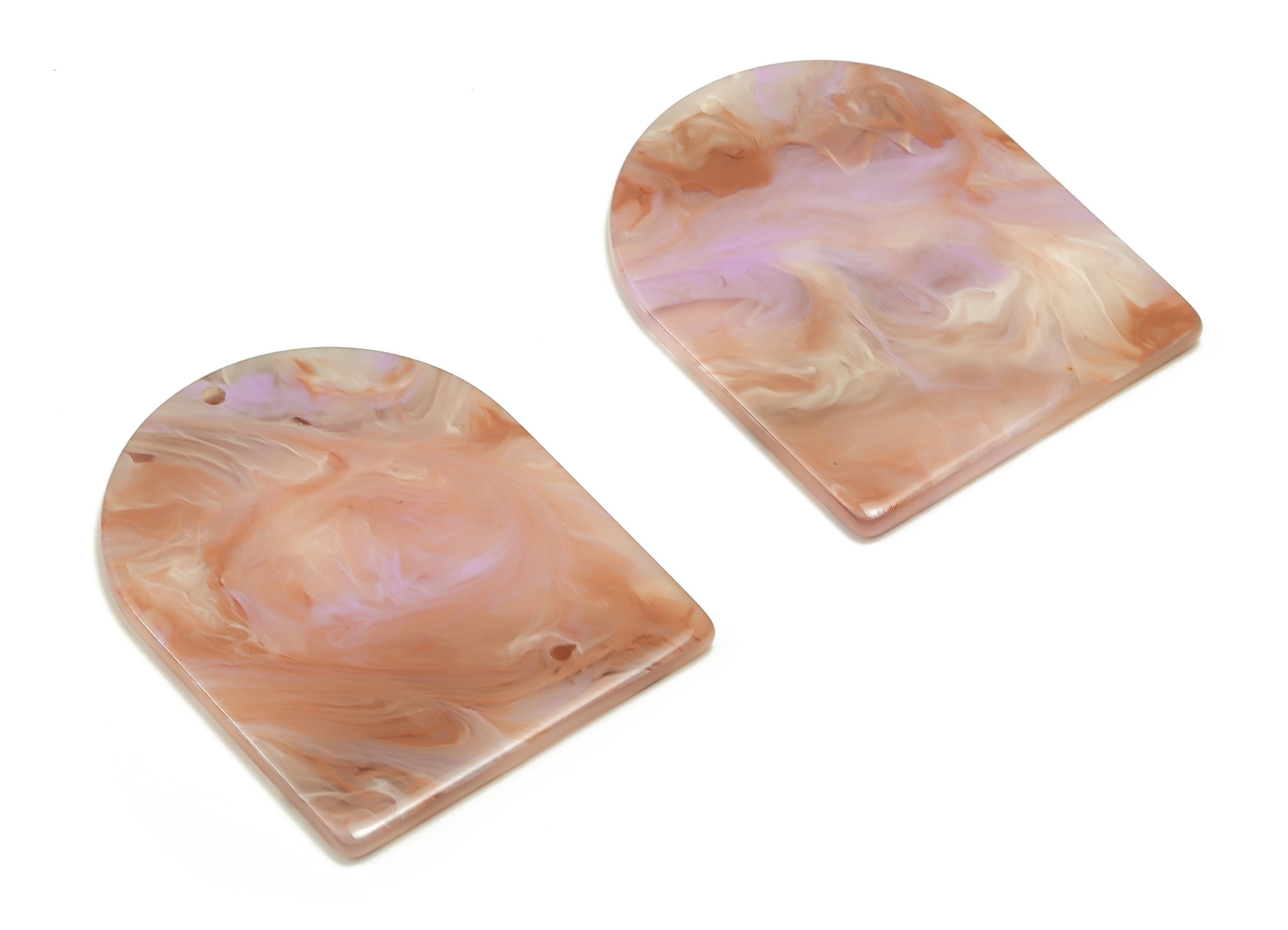 Acrylic D Earring Charms - Acrylic D Shape Pendant - Jewelry Supplies - Earring Finding - Color Code: A682 -36.5x29.64x2.15mm - AC1514-A682 - DOMEDBAZAAR