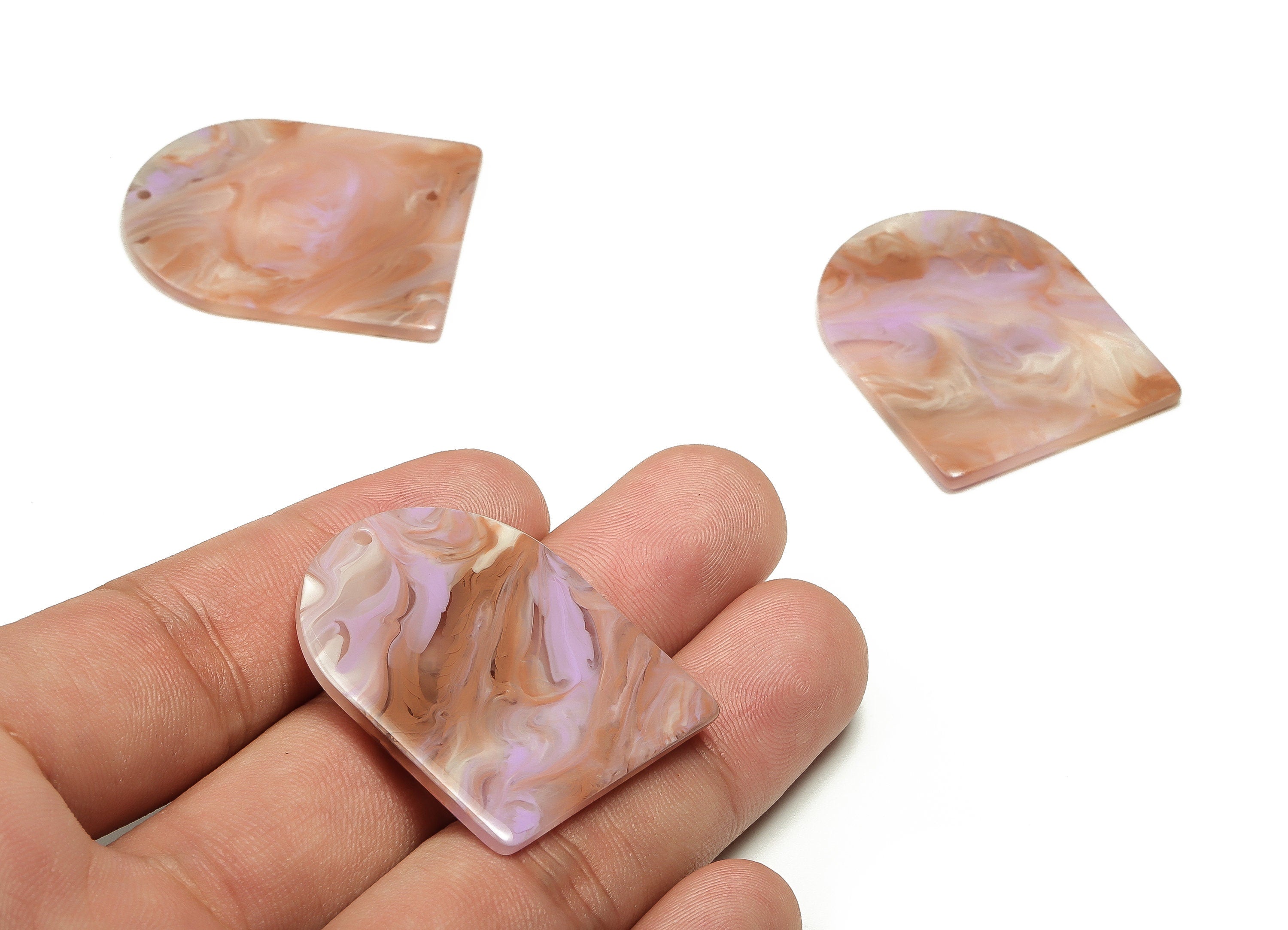 Acrylic D Earring Charms - Acrylic D Shape Pendant - Jewelry Supplies - Earring Finding - Color Code: A682 -36.5x29.64x2.15mm - AC1514-A682 - DOMEDBAZAAR