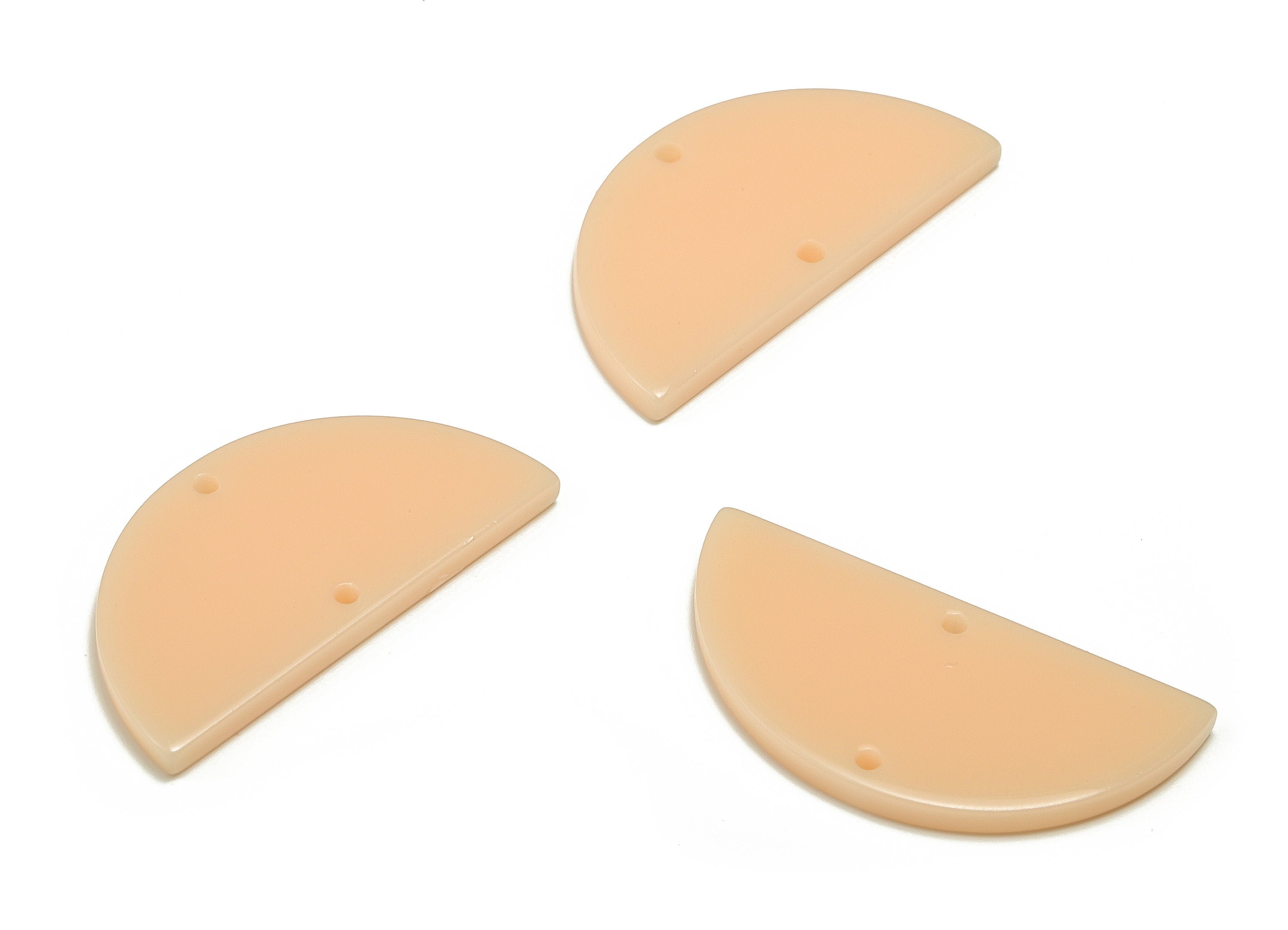 Acrylic D Earring Connector - Semi Circle Earring Connector - 2 Holes- Jewelry Supplies - Color Code:A696 - 33.73x16.74x2.47mm - AC1218-A696 - DOMEDBAZAAR