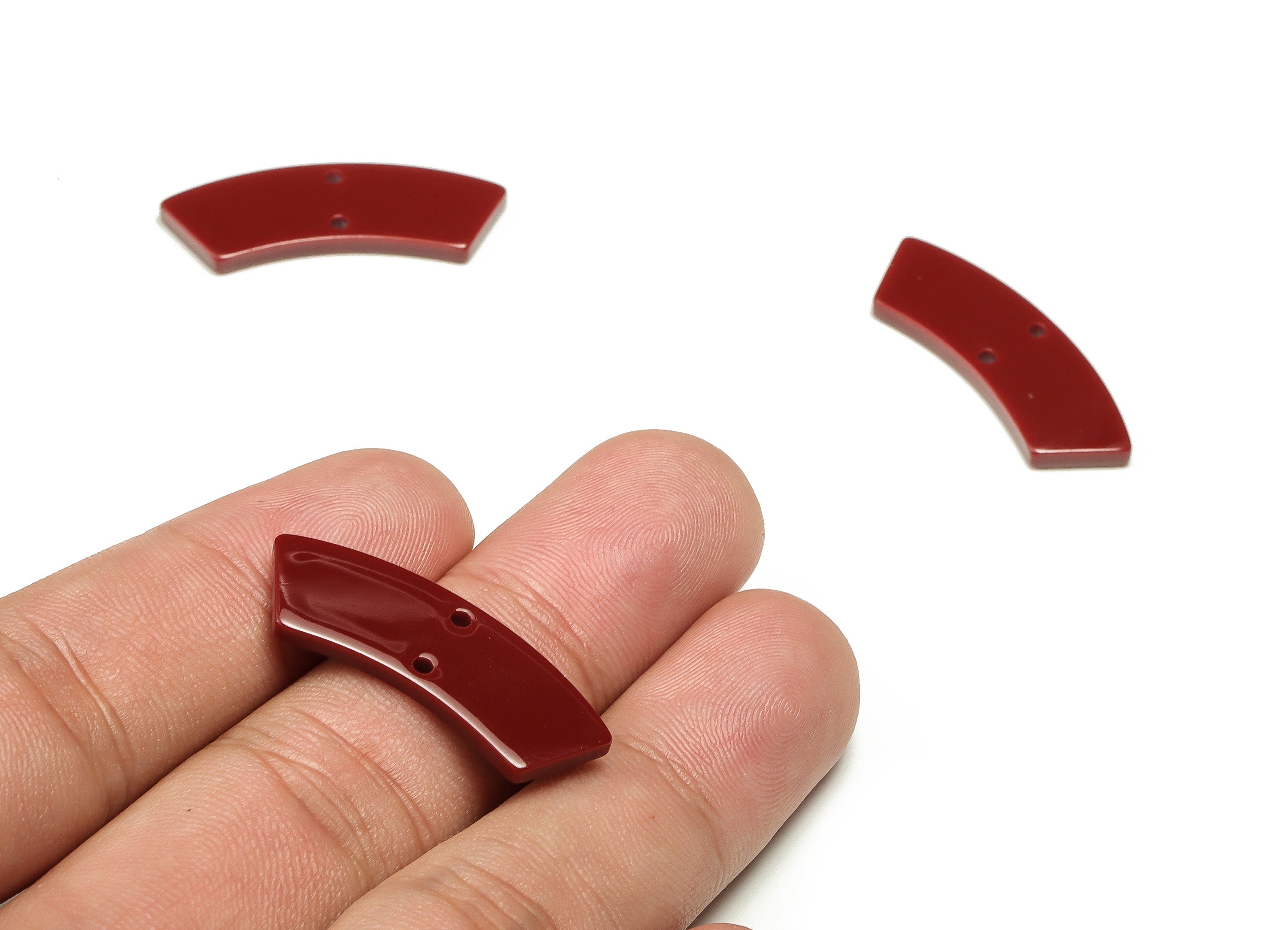 Acrylic Earring Charm -Irregular Shaped Connector - Arc Shaped-2 Hole - Earring Finding - Color Code:A697 - 30.92X9.79X2.29mm - AC2326-A697 - DOMEDBAZAAR