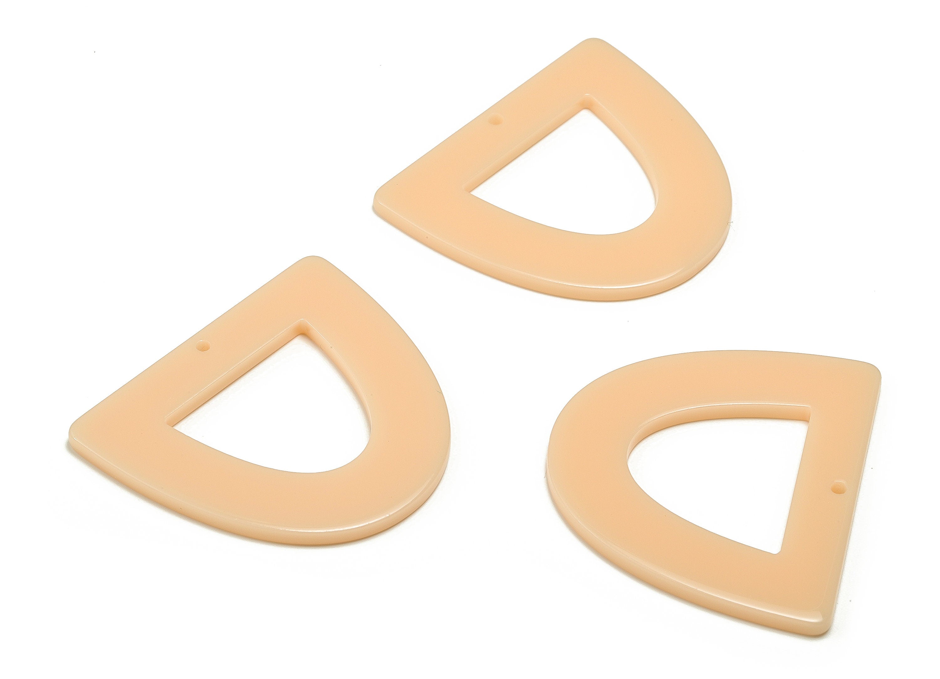 Acrylic D Earring Charms - Half Ellipse Pendant - Earring Findings - Jewelry Supplies - Color Code: A696- 39.33x34.22x2.16mm - AC2327-A696 - DOMEDBAZAAR