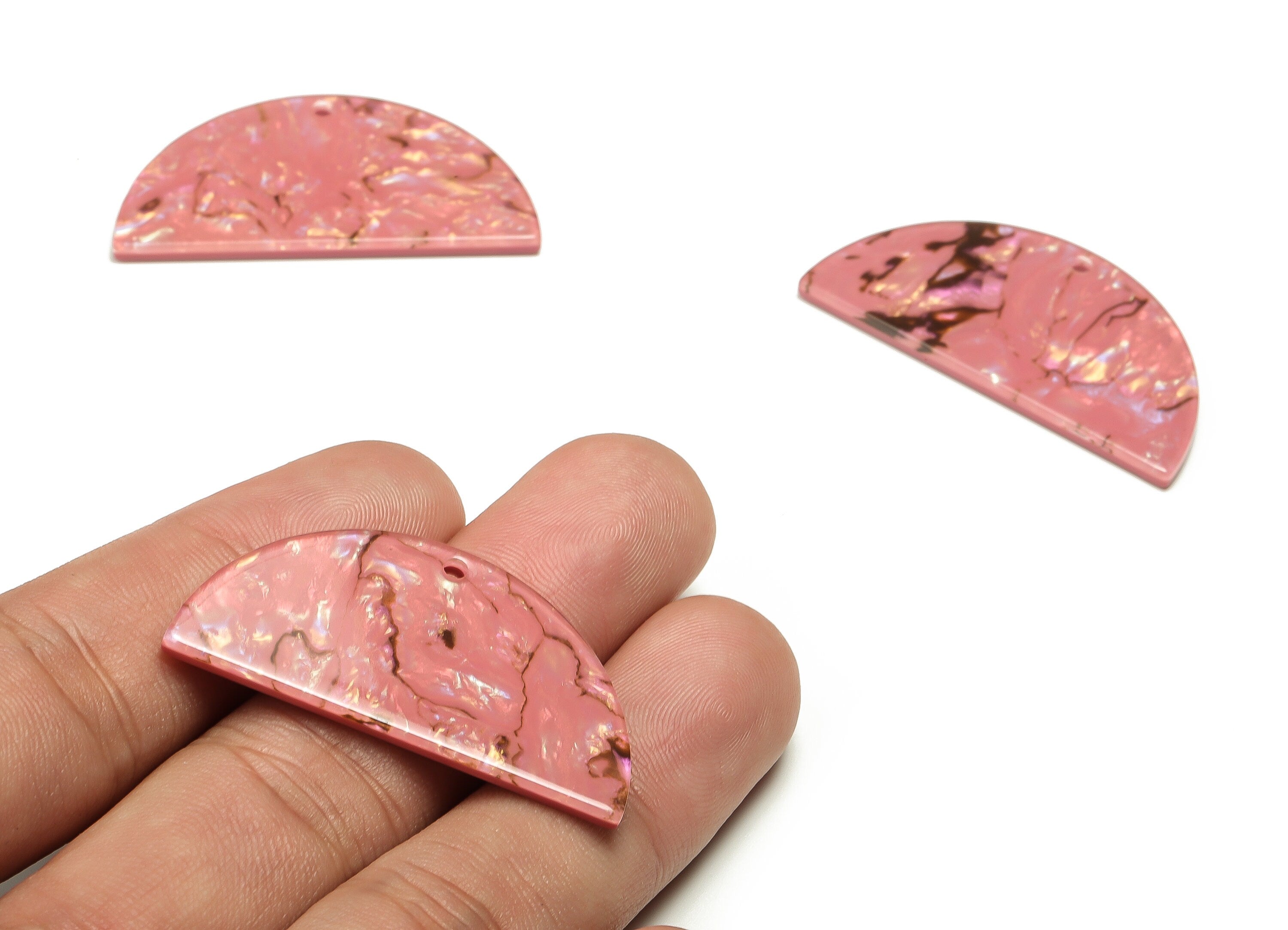 Acrylic D Earring Charms - Acrylic D Shape Pendant - Jewelry Supplies - Earring Finding - Color Code: A670 -39.99x20.04x2.39mm - AC2151-A670 - DOMEDBAZAAR