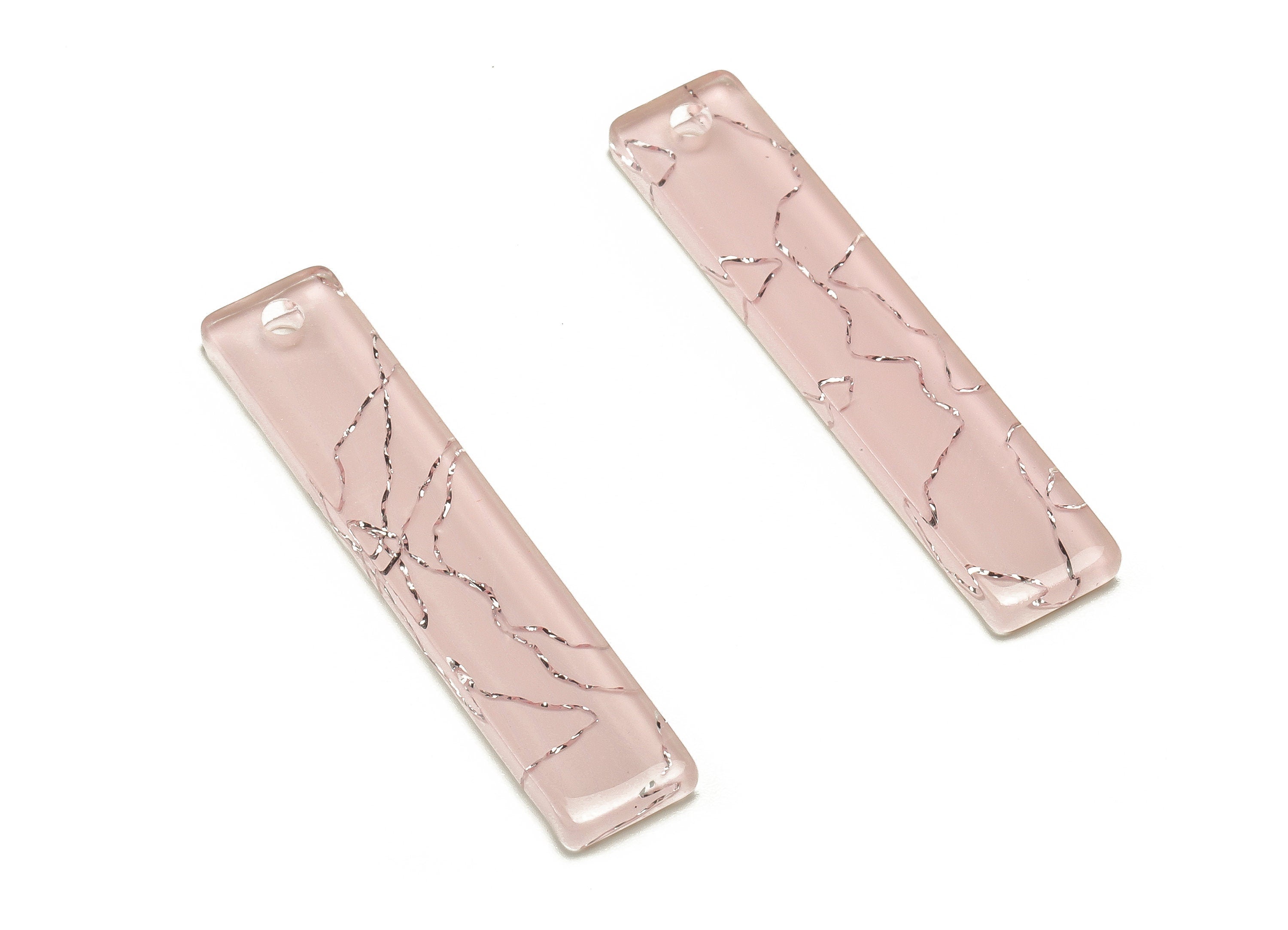 Thin Bar Rectangle Pendant - Acrylic Bar Earrings Charms - Long Strip Earrings Findings - Color Code: A683 - 34.01x7.05x1.93mm - AC1026-A683 - DOMEDBAZAAR