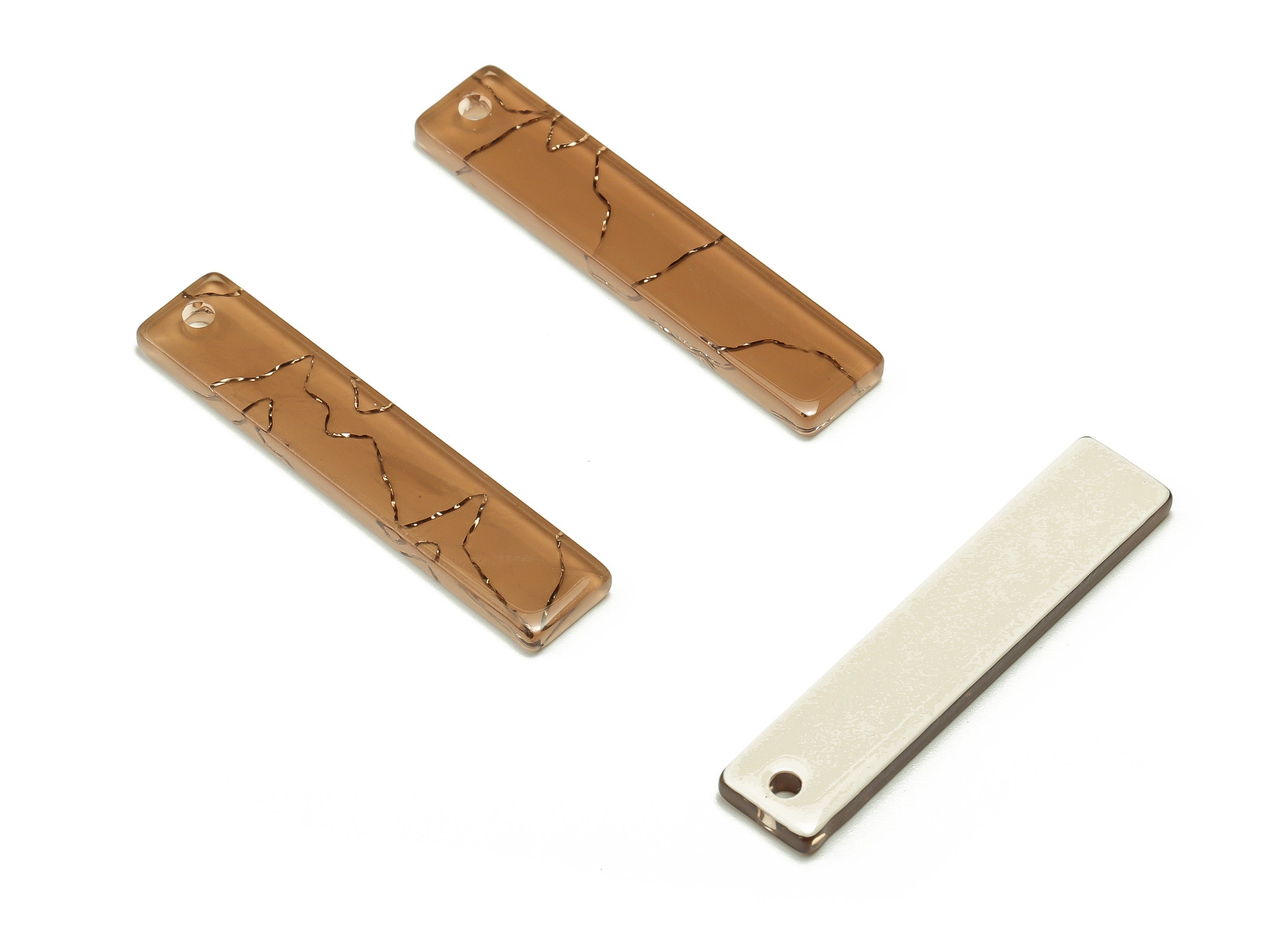 Thin Bar Rectangle Pendant - Acrylic Bar Earrings Charms - Long Strip Earrings Findings - Color Code: A685 - 34.03x7.09x2.12mm - AC1026-A685 - DOMEDBAZAAR