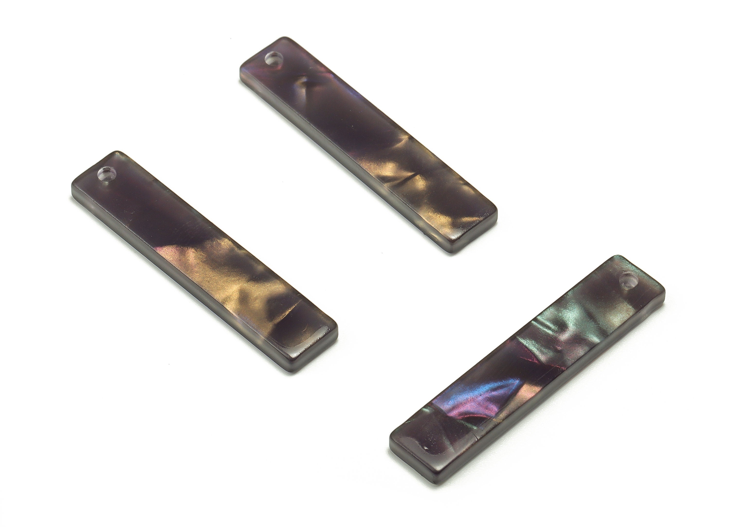 Thin Bar Rectangle Pendant - Acrylic Bar Earrings Charms - Long Strip Earrings Findings - Color Code: A687 - 34.13x7.12x2.53mm - AC1026-A687 - DOMEDBAZAAR