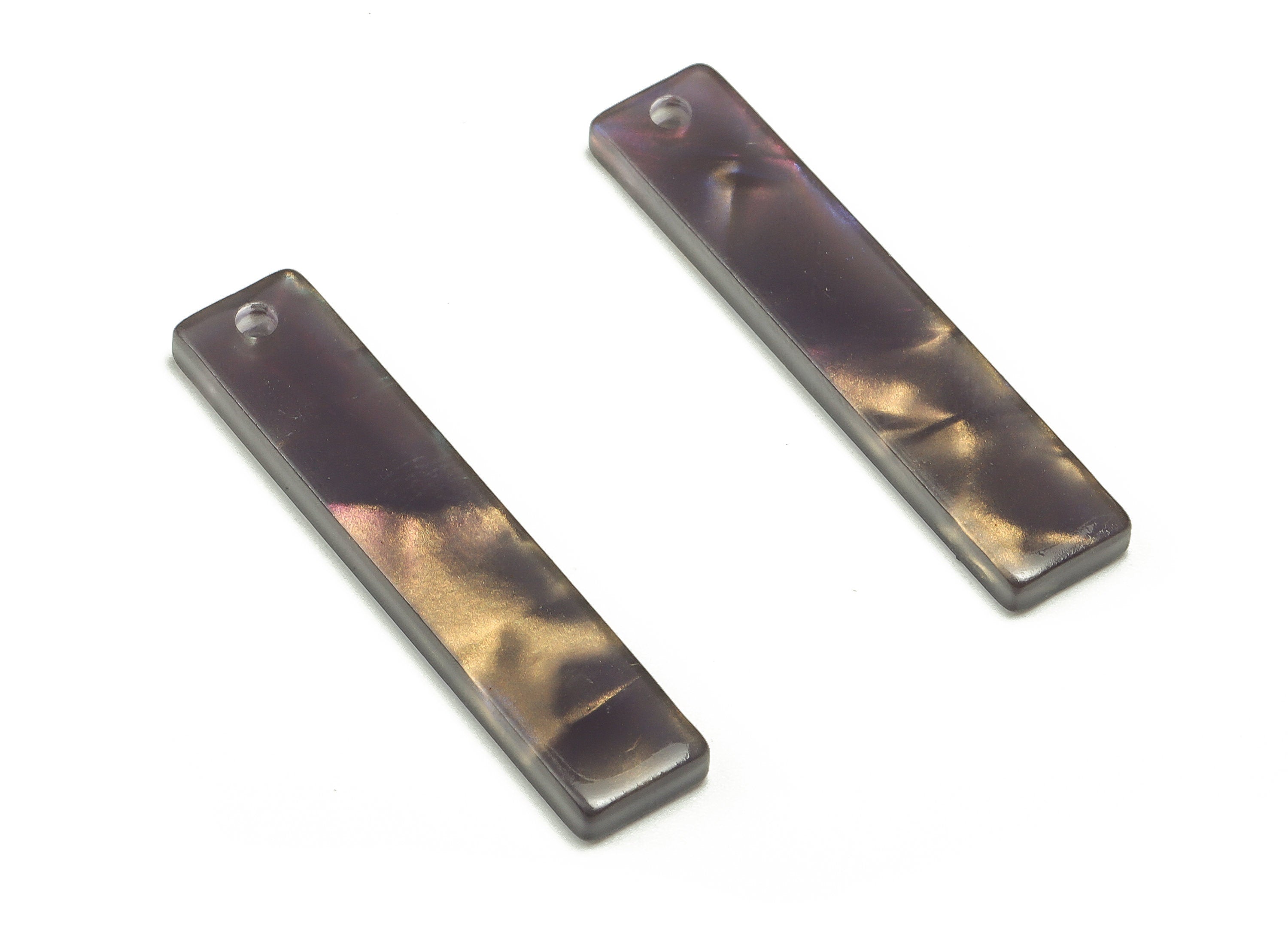 Thin Bar Rectangle Pendant - Acrylic Bar Earrings Charms - Long Strip Earrings Findings - Color Code: A687 - 34.13x7.12x2.53mm - AC1026-A687 - DOMEDBAZAAR