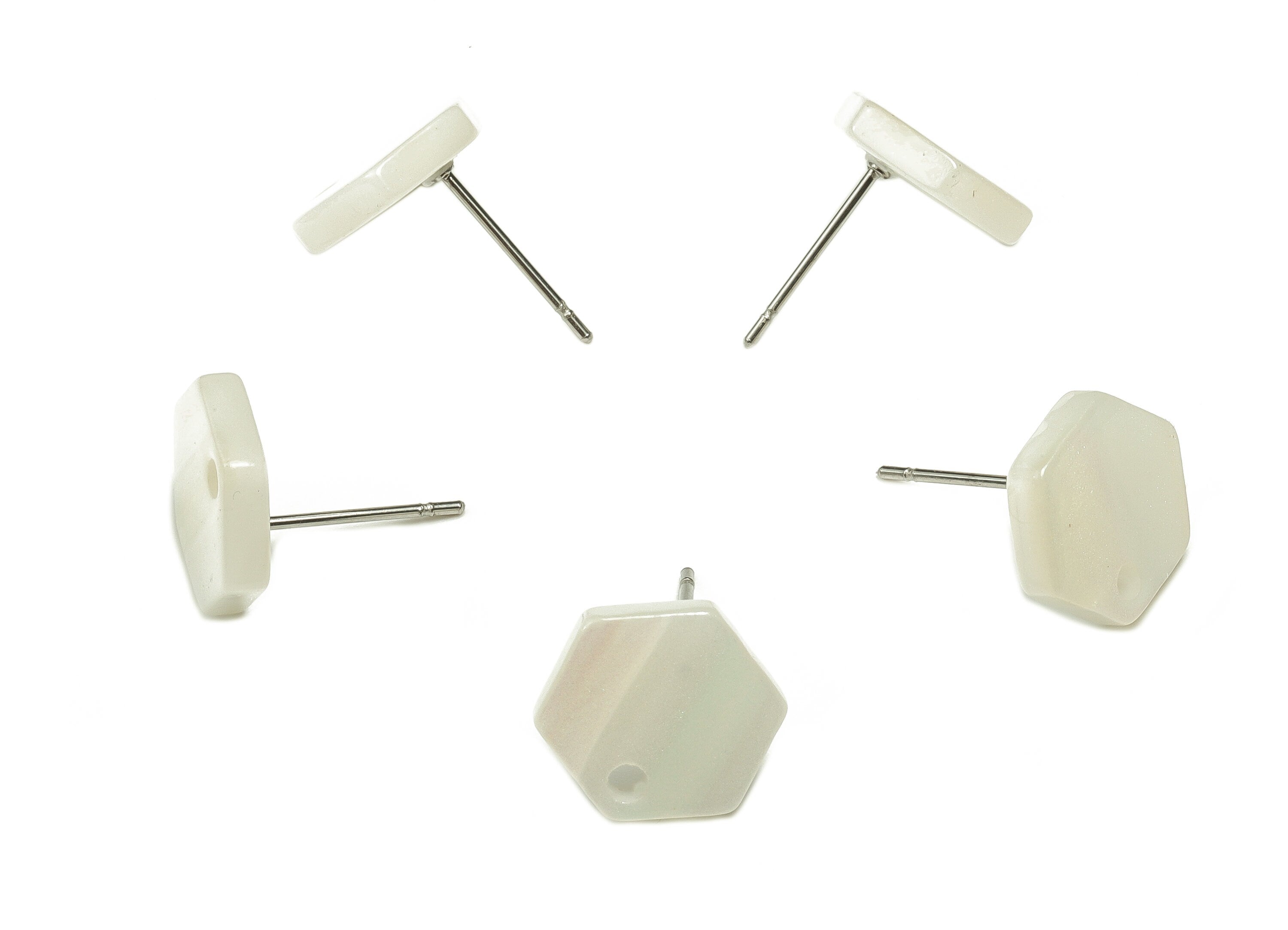 Acrylic Earring Stud - Acrylic Earring Post - Hexagon Shaped Earrings - Jewelry supplies -Color Code:A690 - 12.31x11.81x2.48mm - AC1633-A690 - DOMEDBAZAAR
