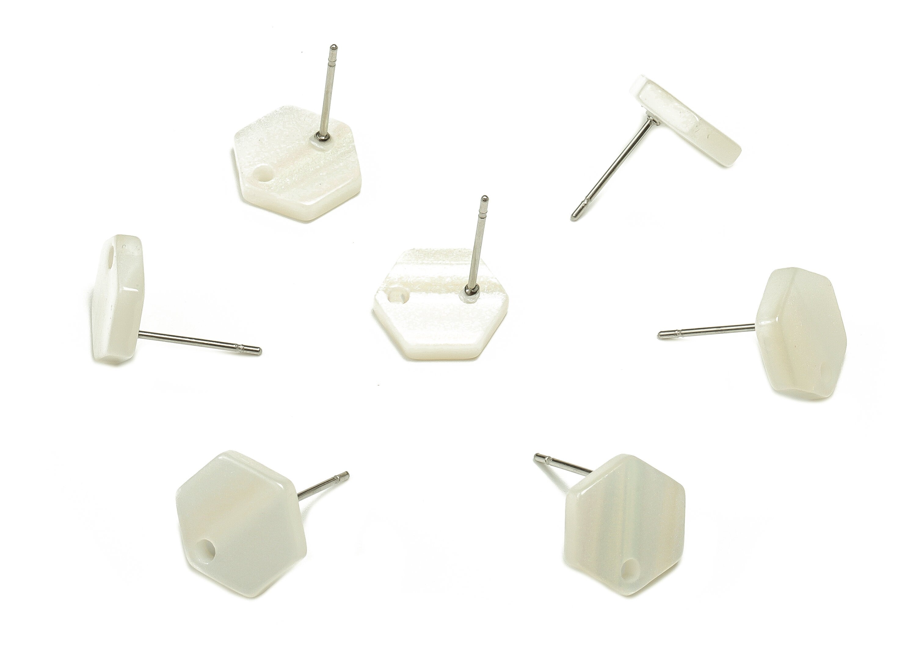 Acrylic Earring Stud - Acrylic Earring Post - Hexagon Shaped Earrings - Jewelry supplies -Color Code:A690 - 12.31x11.81x2.48mm - AC1633-A690 - DOMEDBAZAAR
