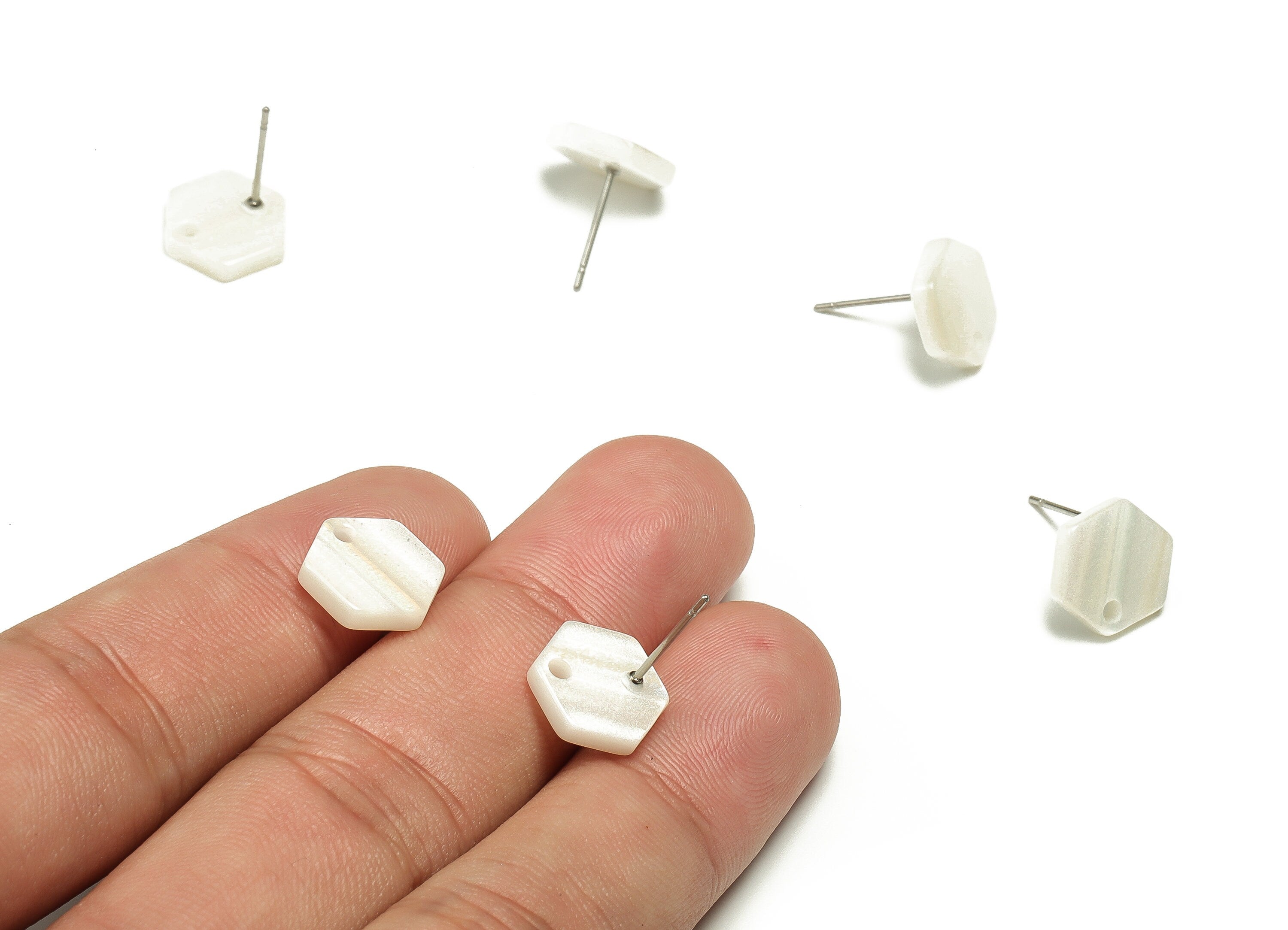 Acrylic Earring Stud - Acrylic Earring Post - Hexagon Shaped Earrings - Jewelry supplies -Color Code:A690 - 12.31x11.81x2.48mm - AC1633-A690 - DOMEDBAZAAR