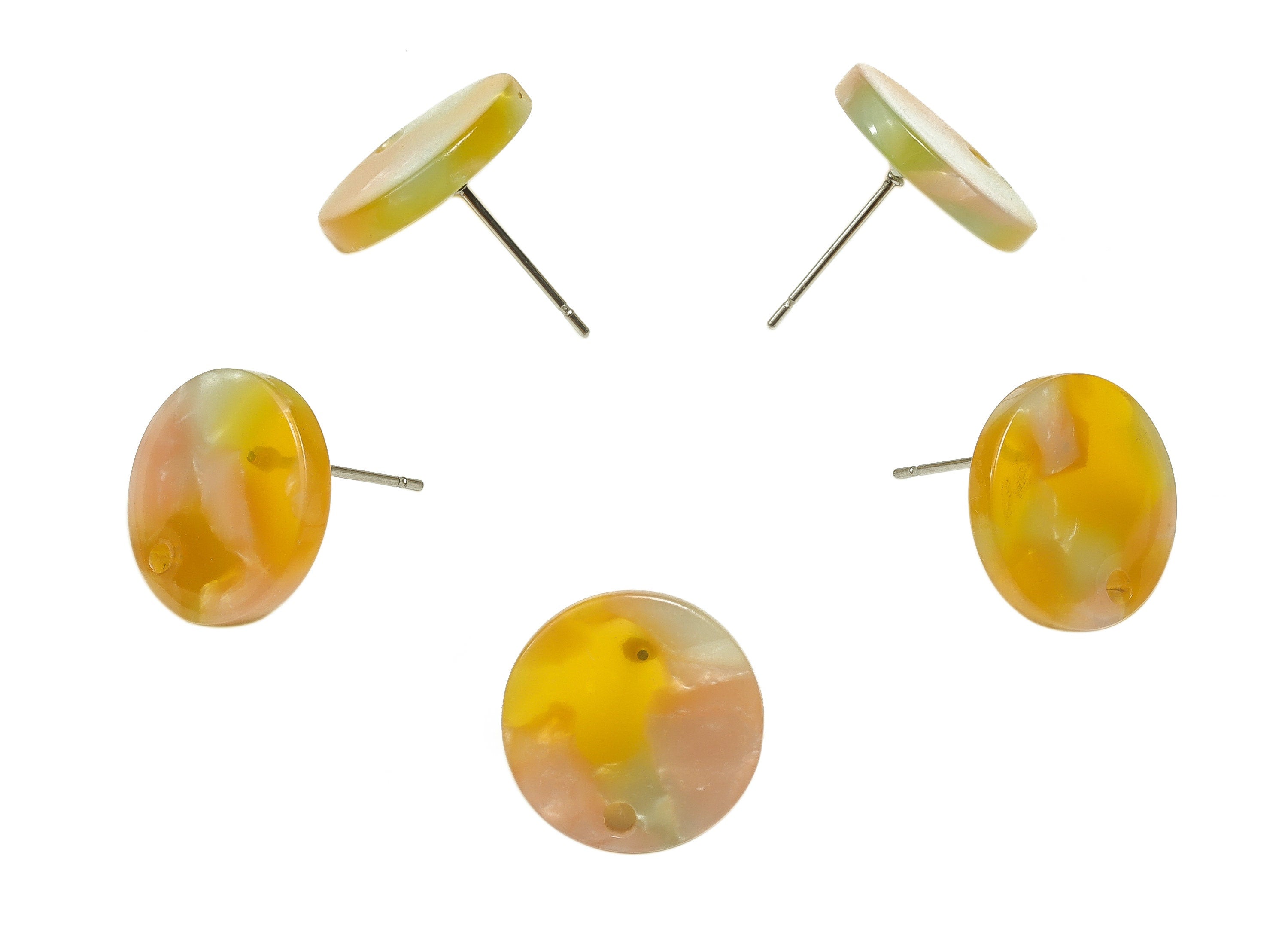 Acrylic Round Earring Post - Acrylic Round Earring Stud - Earring Post Findings - Color Code: A667 - 15.08x15.08x2.42mm - AC1385-A667 - DOMEDBAZAAR