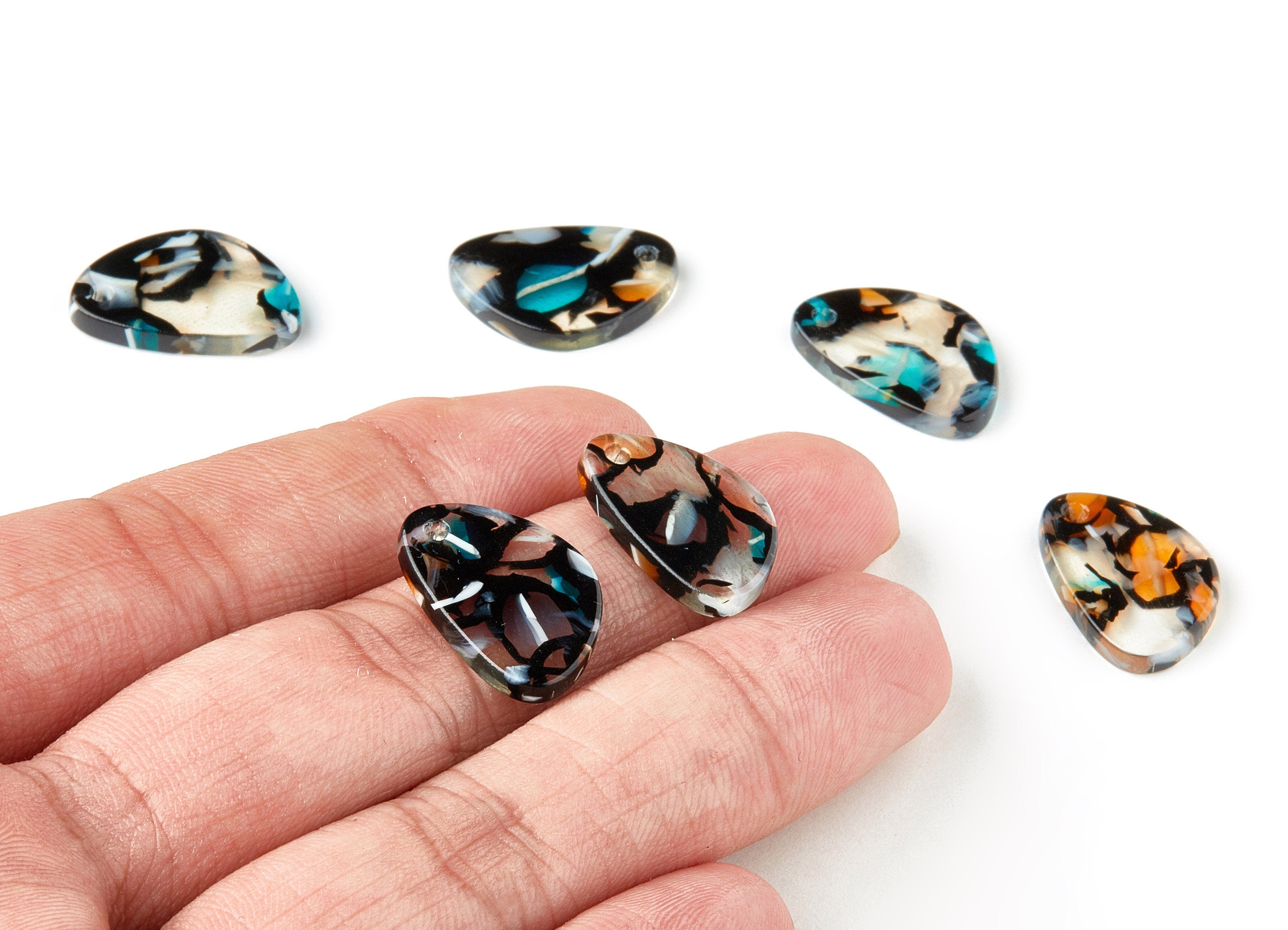 Acetate Oval Charms - Oval Earrings and Pendant - Earring Findings - Jewelry Supplies - Color Code: A335 - 19.81x13.52x2.45mm - AC1645-A335 - DOMEDBAZAAR