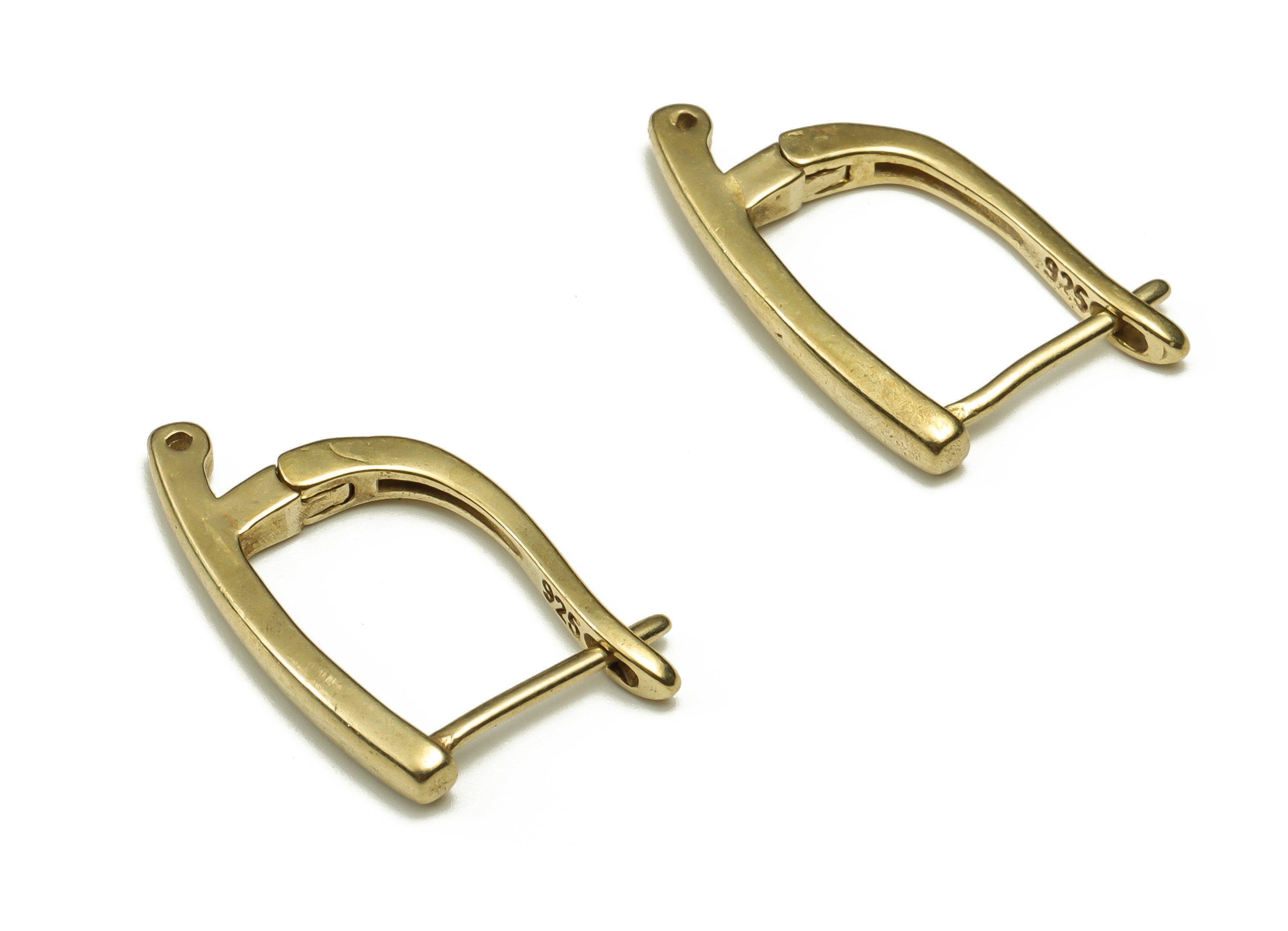 Brass Plain Bar Stud Earring – Raw Brass Stud Earring - Open Ring Earring - Jewelry Making – Earring Finding - 19.27x10.33x2.31mm - PP4565 - DOMEDBAZAAR