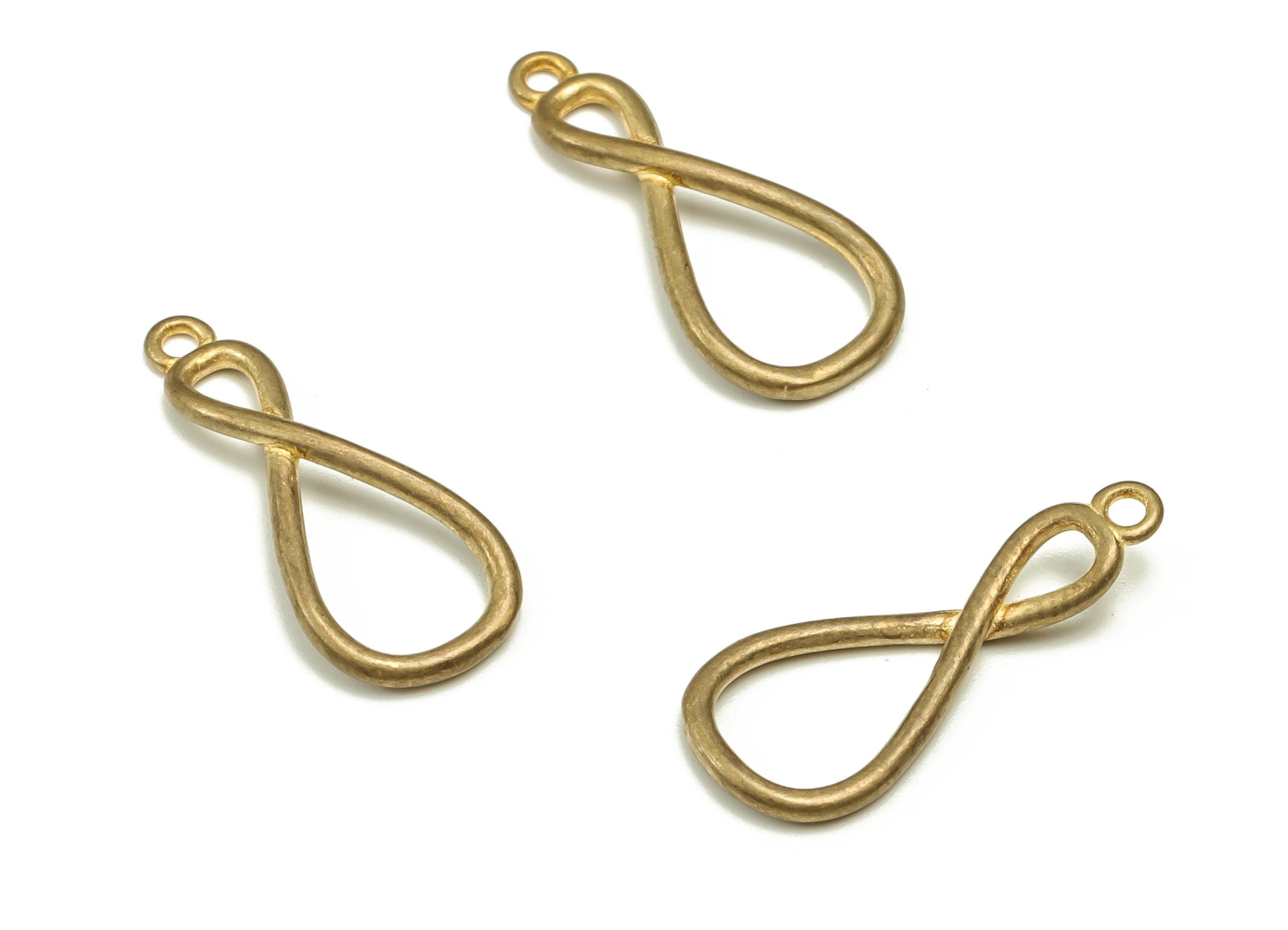Brass Number 8 Earring Charms - Raw Brass Number 8 Pendant - Earring Finding - DIY Jewelry Making Supplies - 2.44x8.68x1.3mm - PP4657 - DOMEDBAZAAR