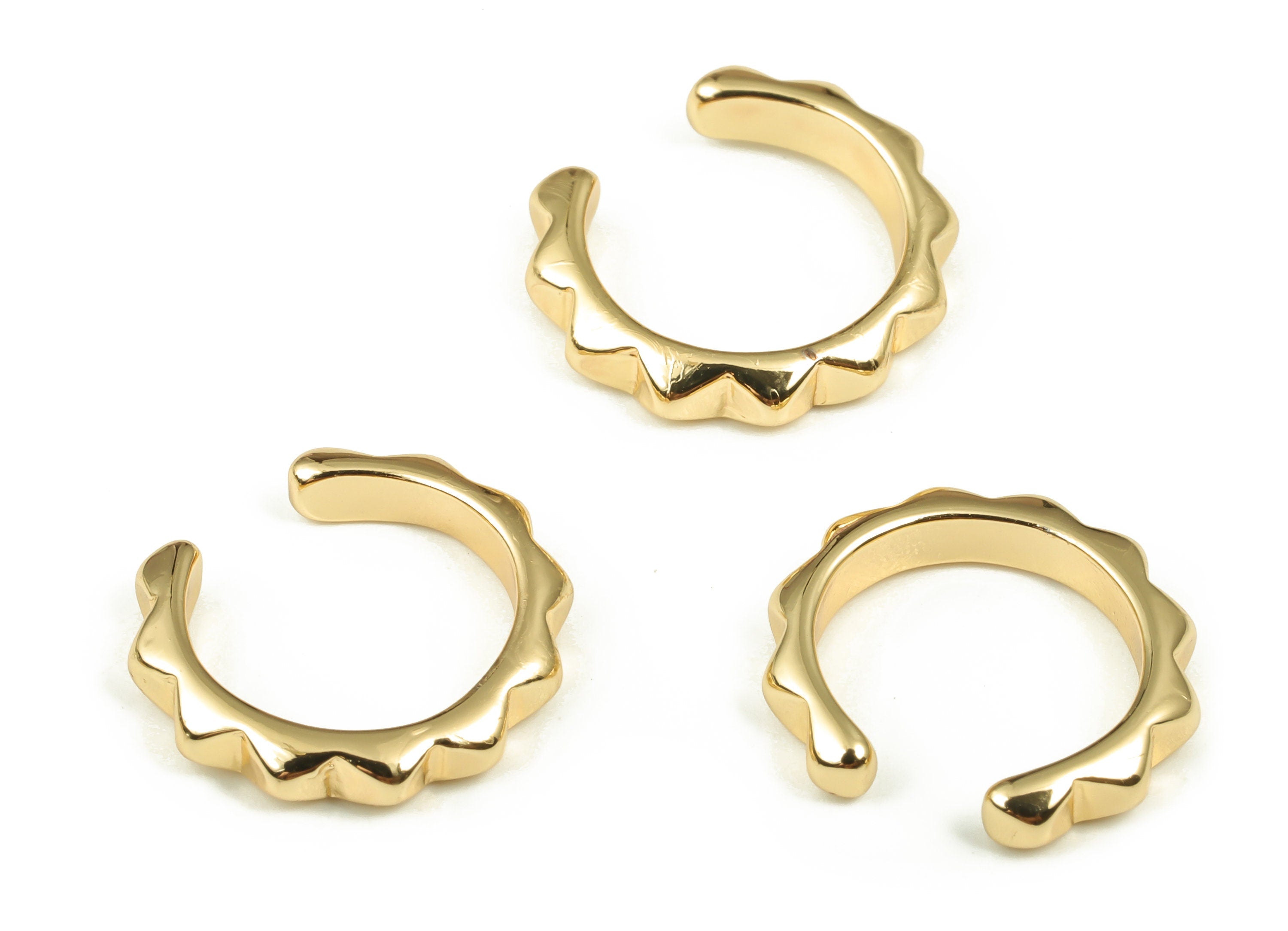 Trendy Ear Cuffs - Ear Cuff Jewelry – Earring Gold Cuff - Ear Cuff Non Pierced - Fake Piercing Earrings - 14.45x13.21x2.05mm - RGP4011 - DOMEDBAZAAR