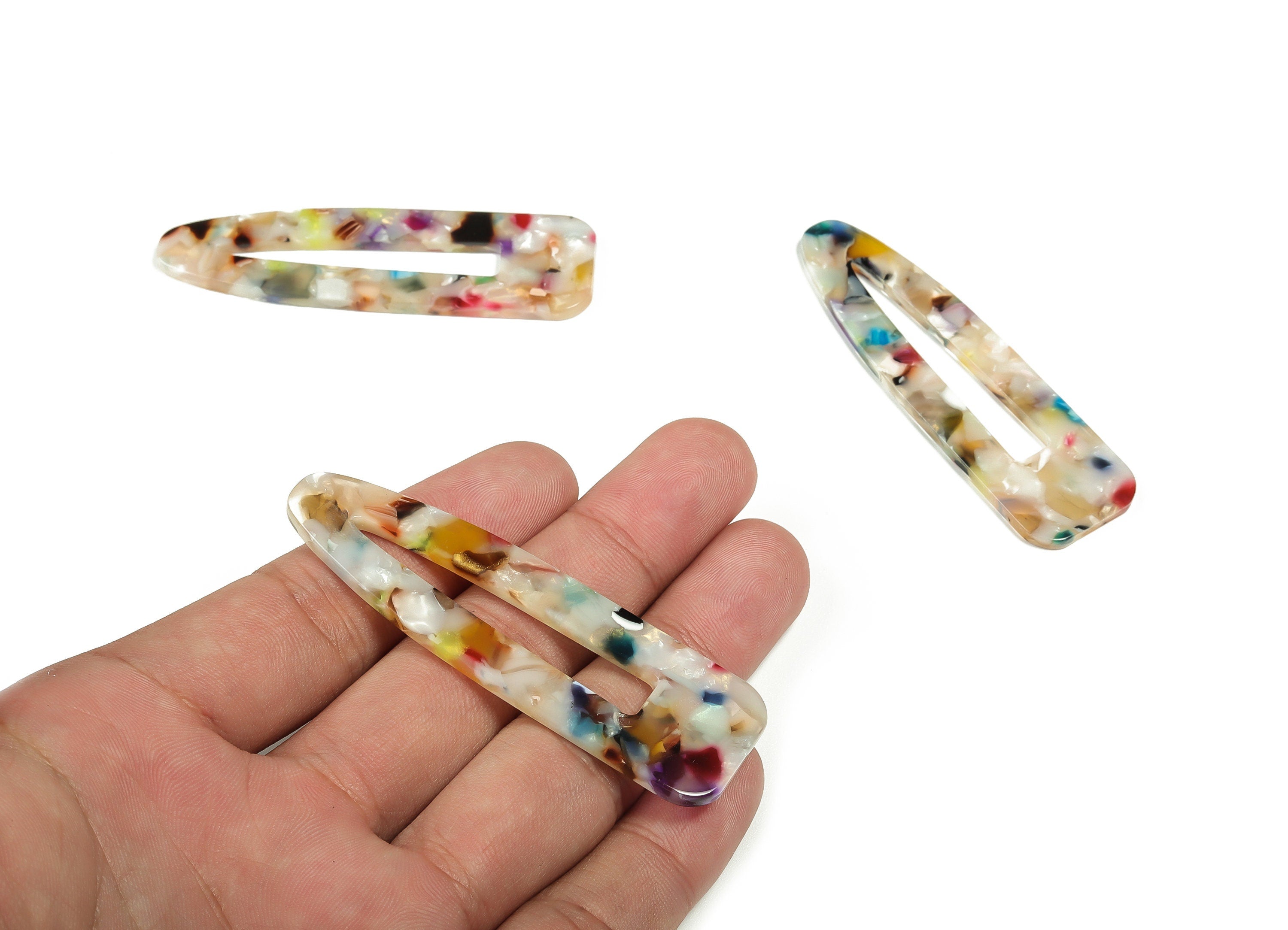 Acetate Acrylic Hair Barrette - Tortoise Shell Hair Clip - Color Code:A58 - 69.2x20.4x2.4mm - AC1546-A58 - DOMEDBAZAAR