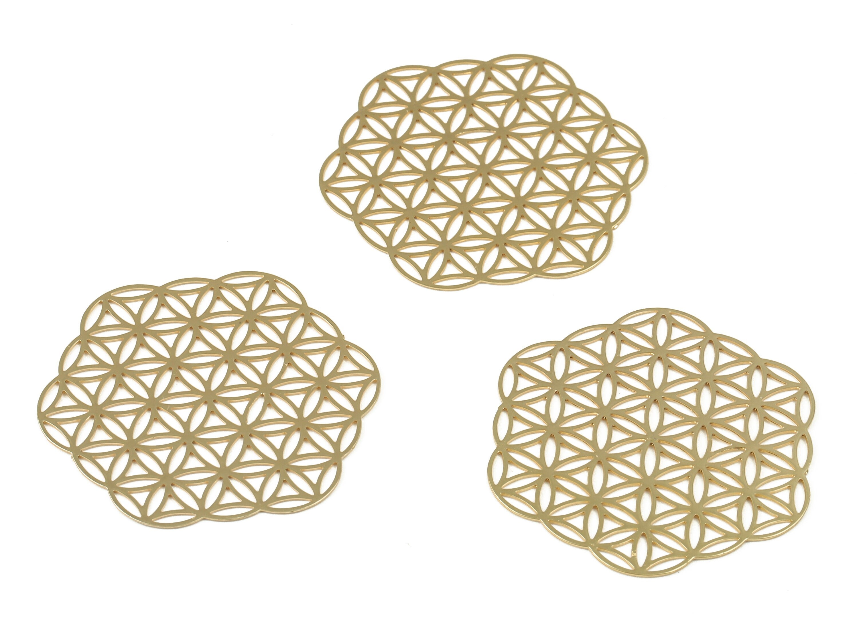 Brass Flower Earring Connector - Gold Flower Charms - 18K Real Gold Plated Brass - Jewelry Making Supplies - 29.95x27.39x0.34mm - RGP3326 - DOMEDBAZAAR