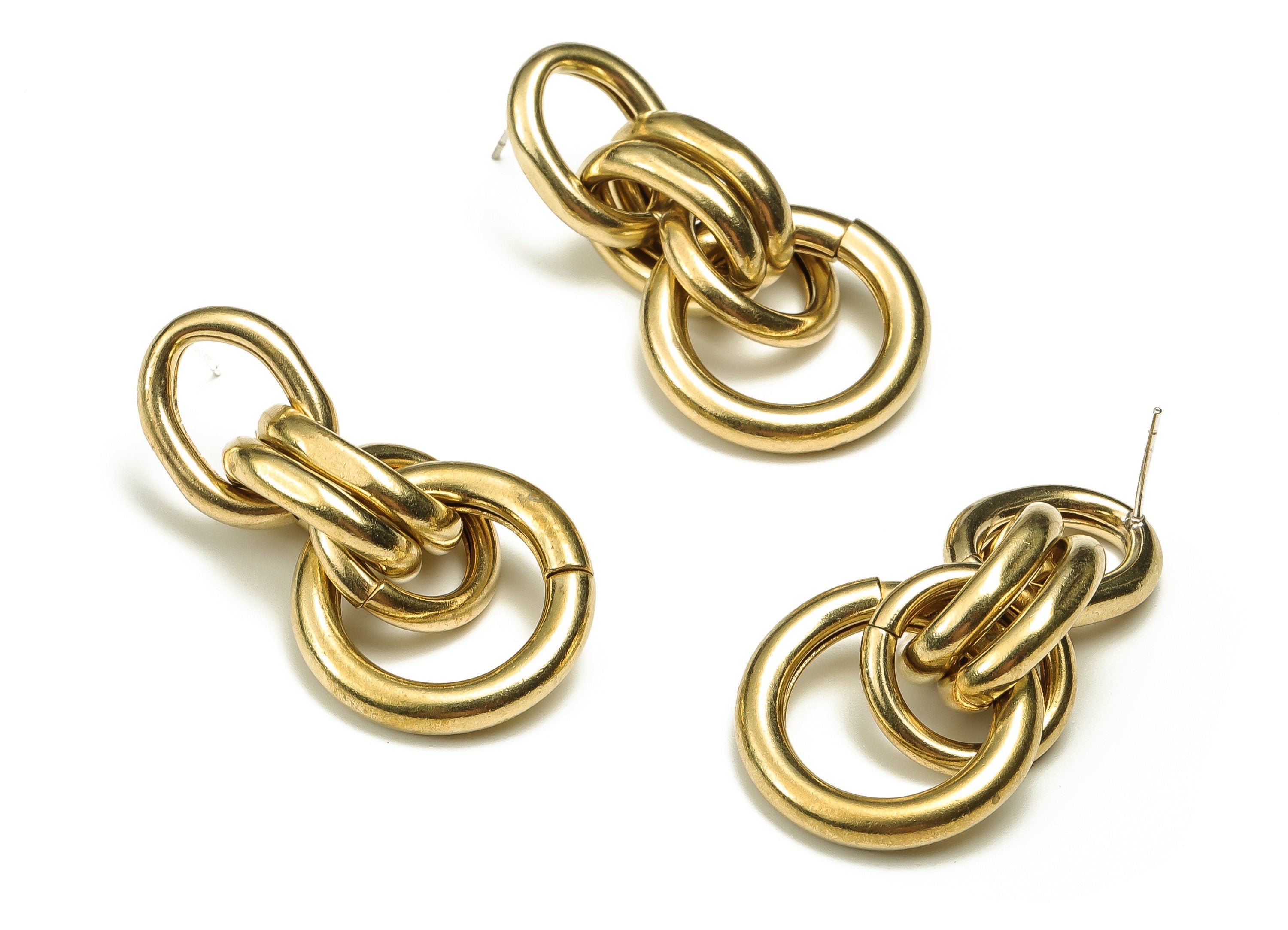 Brass Oval Earring Stud - Raw Brass Round Earring Post - Brass Stud - Earring Post - Jewelry Making Supplies - 42.39x22.41x6.99mm - PP4467 - DOMEDBAZAAR