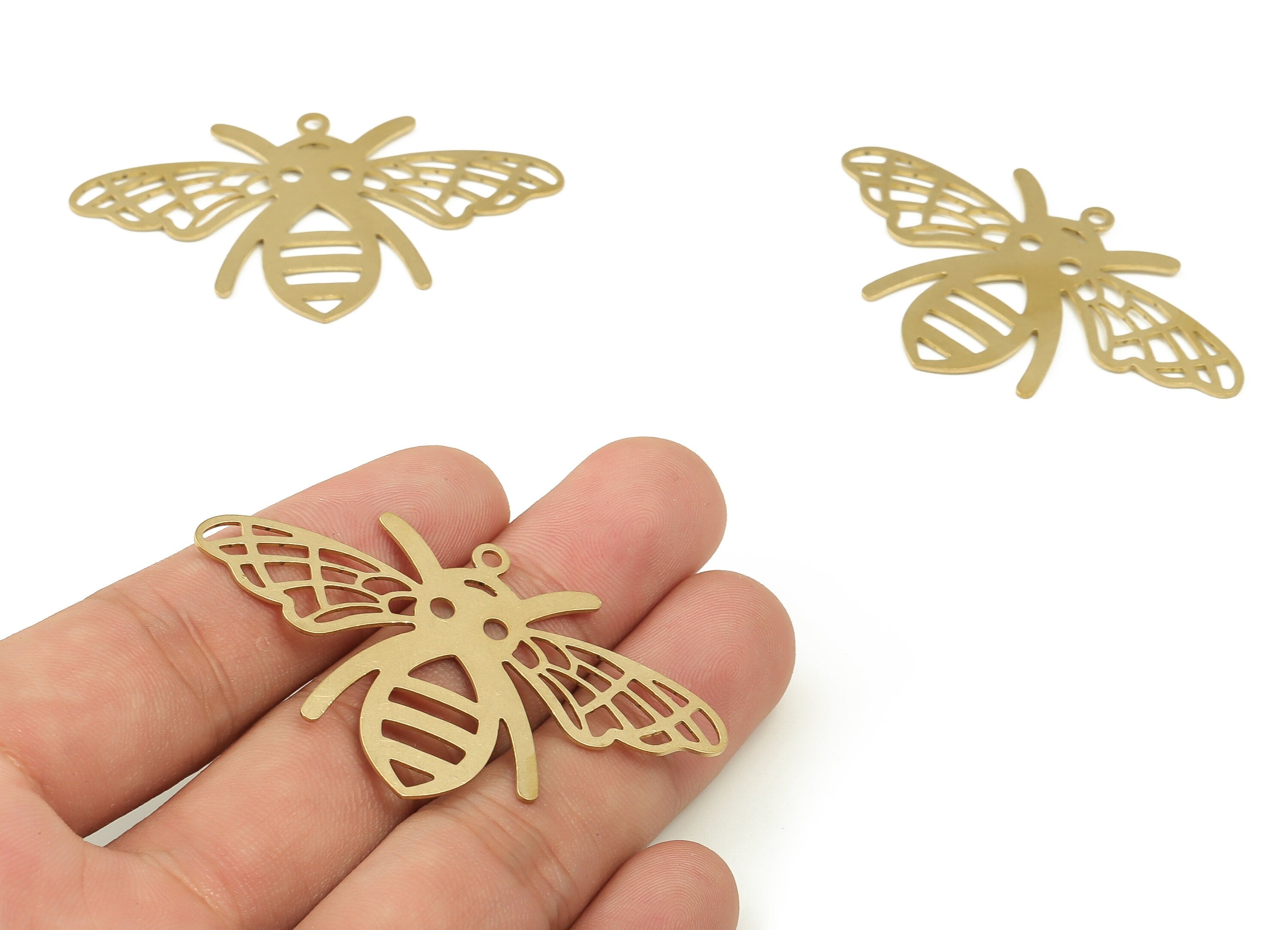 Brass Filigree Butterfly Earring Charms - Raw Brass Butterfly Pendant - Earring Findings - DIY Jewelry Supplies - 56.96x33.96x0.64mm -PP4688 - DOMEDBAZAAR