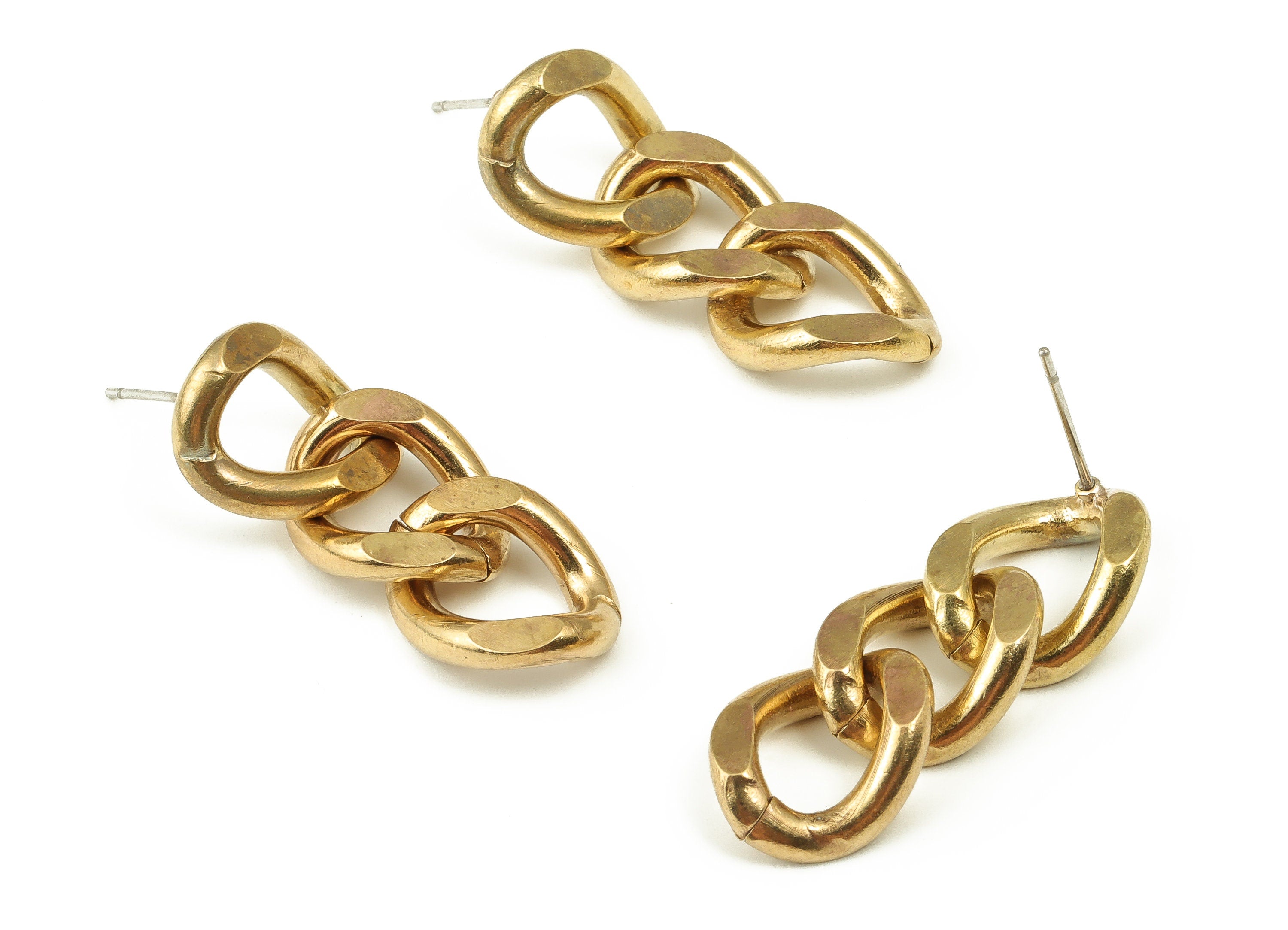 Brass Oval Earring Stud - Raw Brass Oval Earring Post - Stainless Steel Stud - Jewelry Making Supplies - 40.6x16.85x4mm - PP4499 - DOMEDBAZAAR