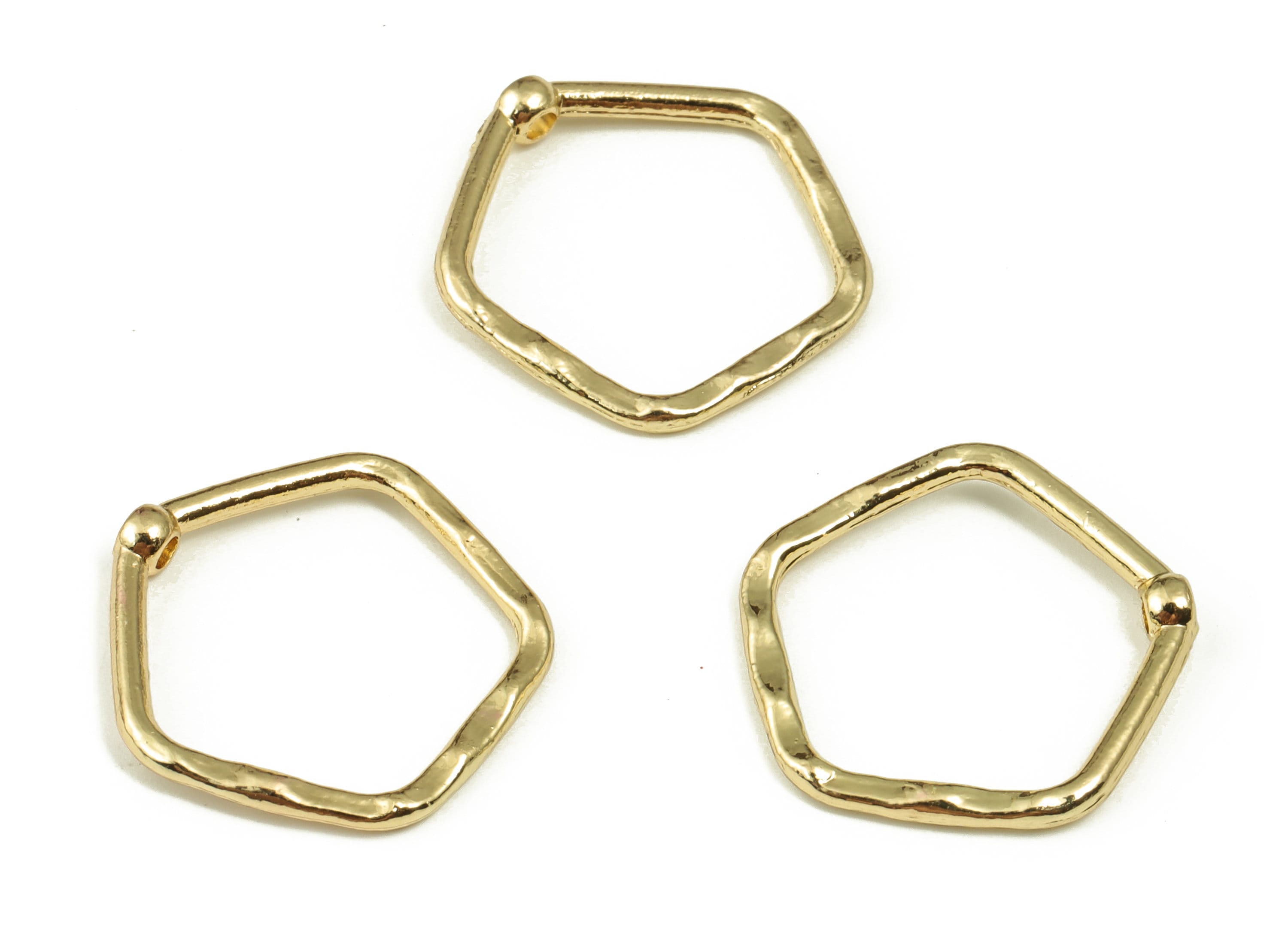 Alloy Hexagon Earring Charm - Zinc Alloy Hexagon Pendant Charm - Gold Tone Plated Alloy - Jewelry Making Supplies -18.14x17.95x1.78mm-ZZ1816 - DOMEDBAZAAR