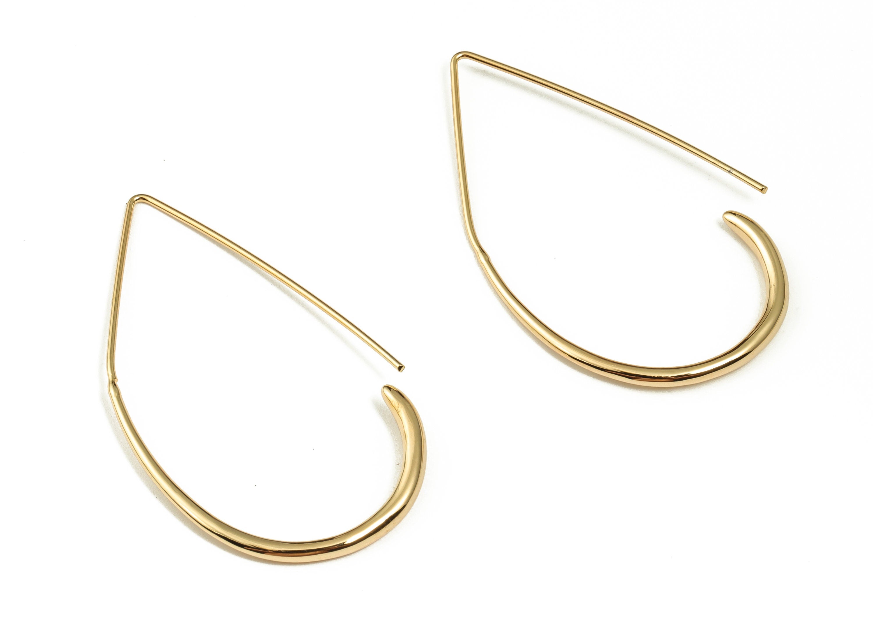 Brass Drop Earring Hooks - Brass Drop Earring Wire - 18K Real Gold Plated Brass Ear Wires - Jewelry Supplies -52.24x30.48x2.68mm- RGP3971 - DOMEDBAZAAR