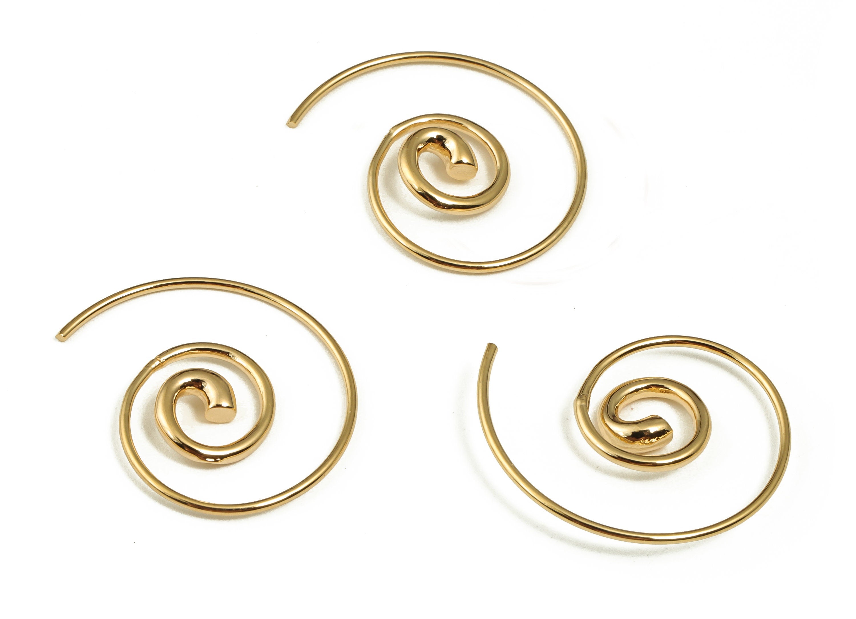 Brass Earring Hook - Gold Earring Wire -18K Real Gold Plated Brass - Brass Ear Wires - Jewelry Making Supplies -22.13x21.65x2.56mm- RGP3995 - DOMEDBAZAAR