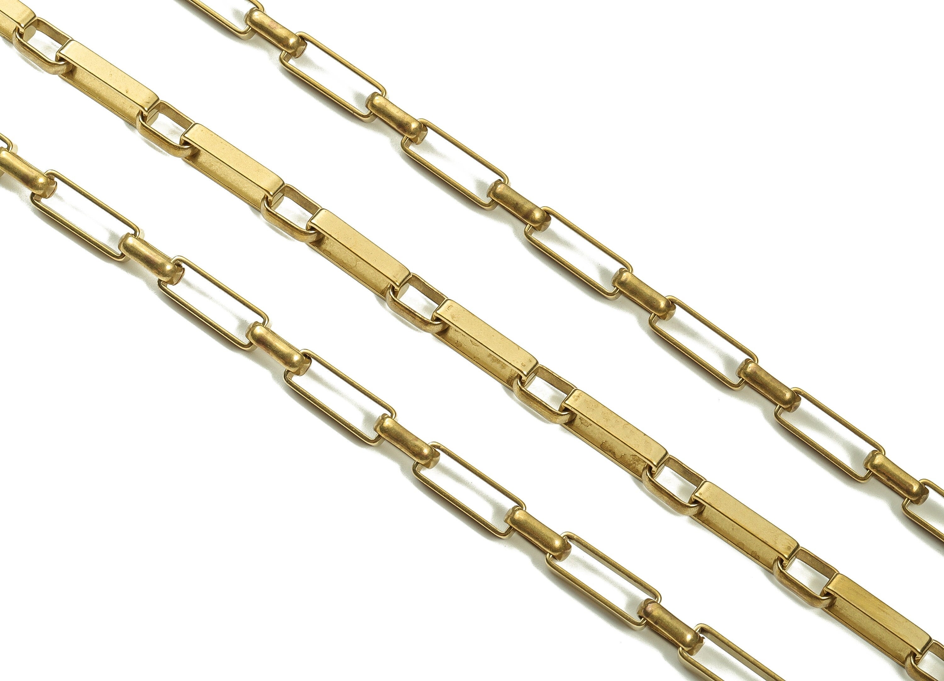 Oval Rectangle Paper Clip Layering Chain - Oval Rolo Open Link Large Chain - Flat Cable Chain-For Necklace Bracelet 1.77"x0.30"x0.16" CC1203 - DOMEDBAZAAR
