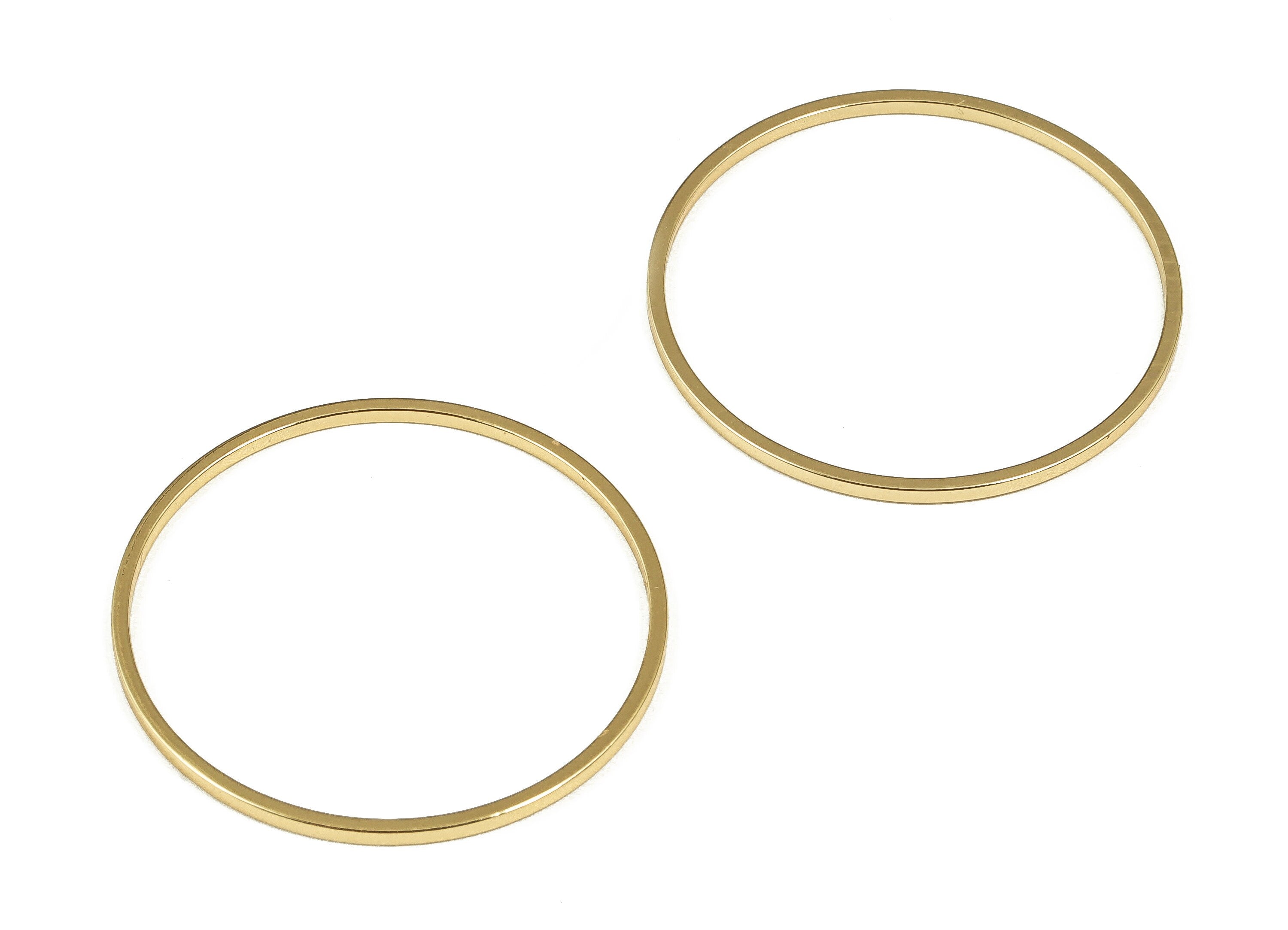 Brass ring Round Connector - Gold Round Links - Brass Circle Connector -18K Real Gold Plated Brass - Jewelry Supplies -28x1x1mm - RGP3310-28 - DOMEDBAZAAR