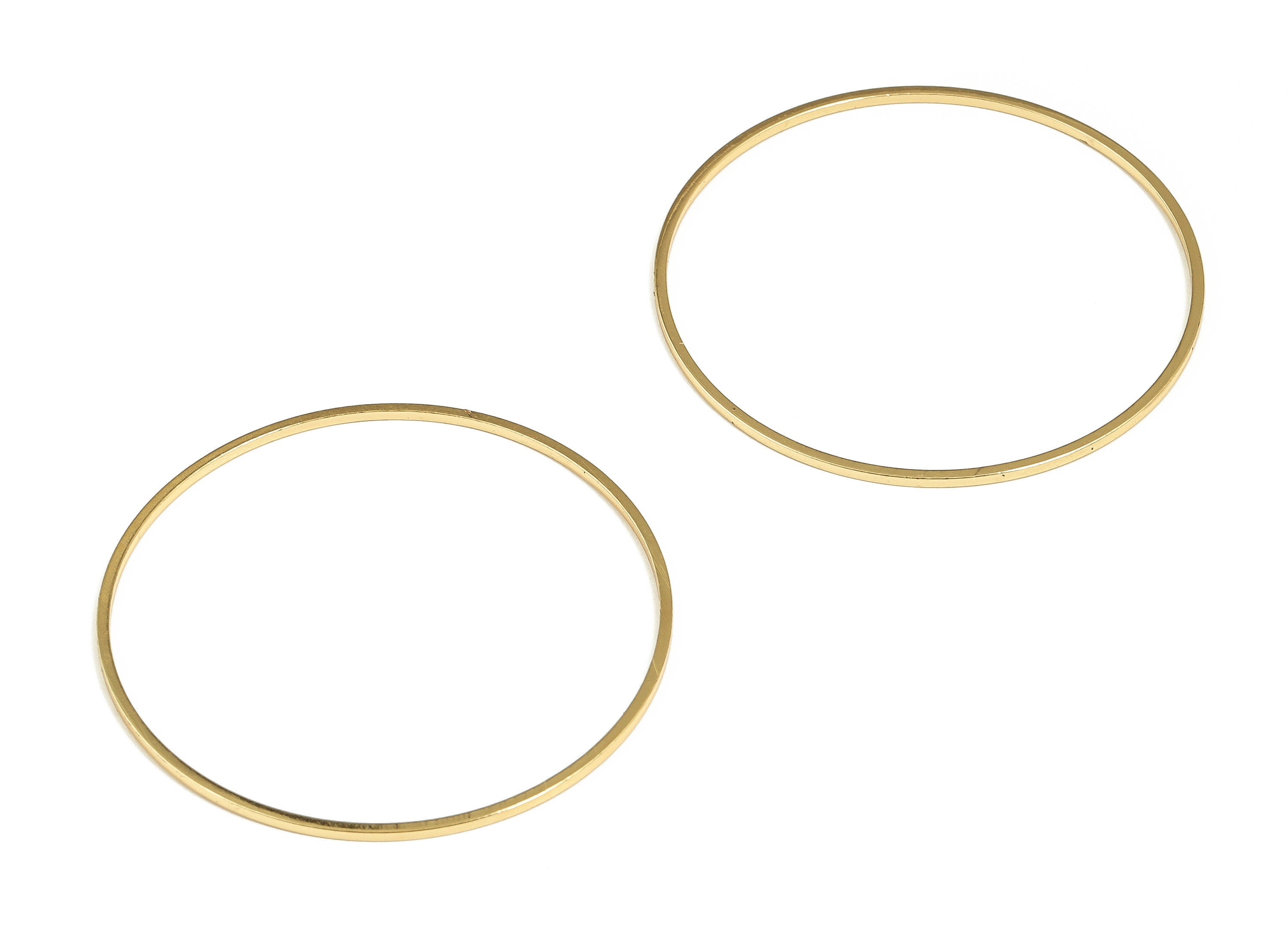 Brass Round Connector - Gold Round Links - Brass Circle Connector - 18K Real Gold Plated Brass - Jewelry Supplies - 40x0.8x0.8mm -RGP3313-40 - DOMEDBAZAAR