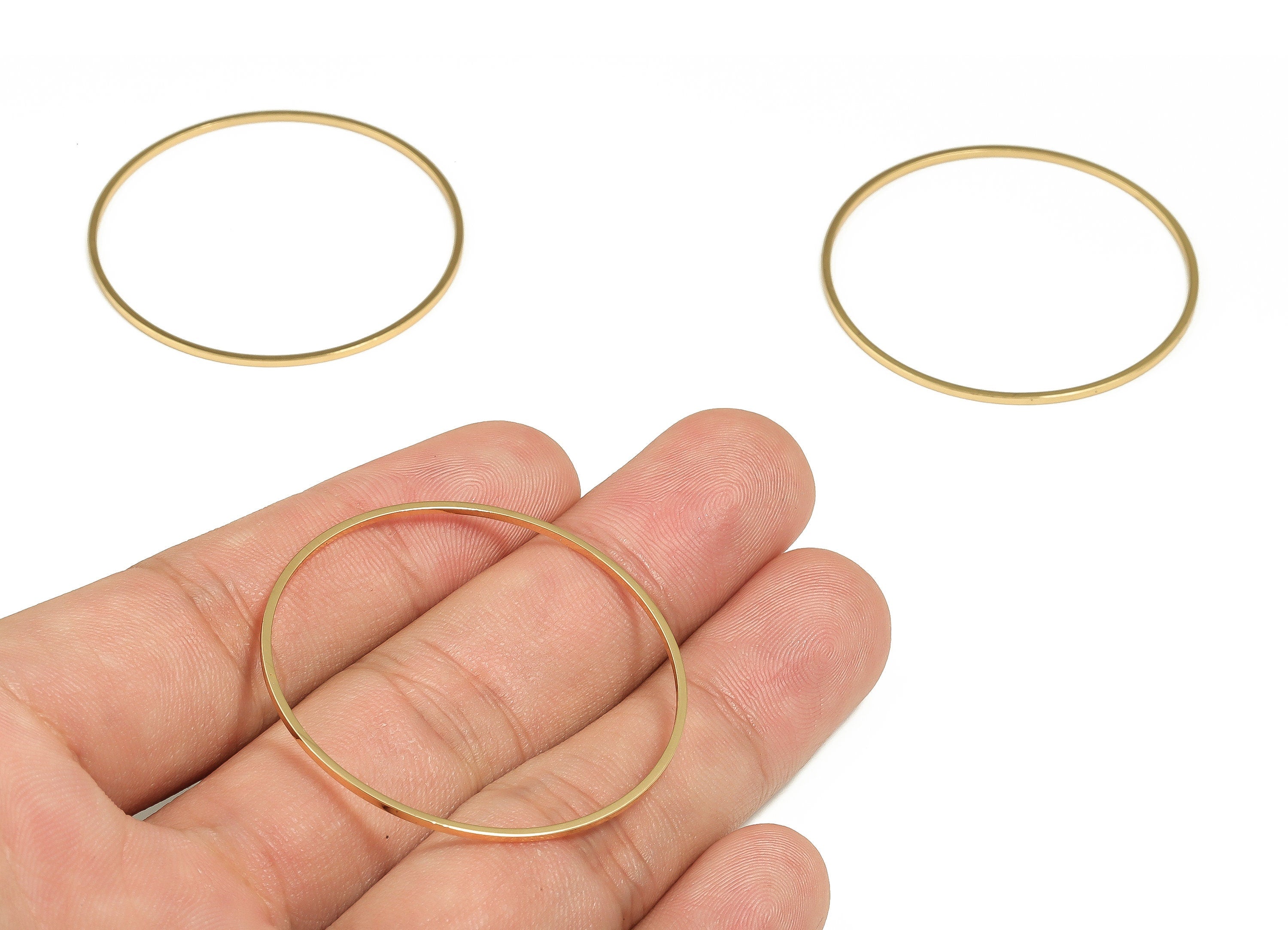 Brass Round Connector - Gold Round Links - Brass Circle Connector - 18K Real Gold Plated Brass - Jewelry Supplies - 40x0.8x0.8mm -RGP3313-40 - DOMEDBAZAAR